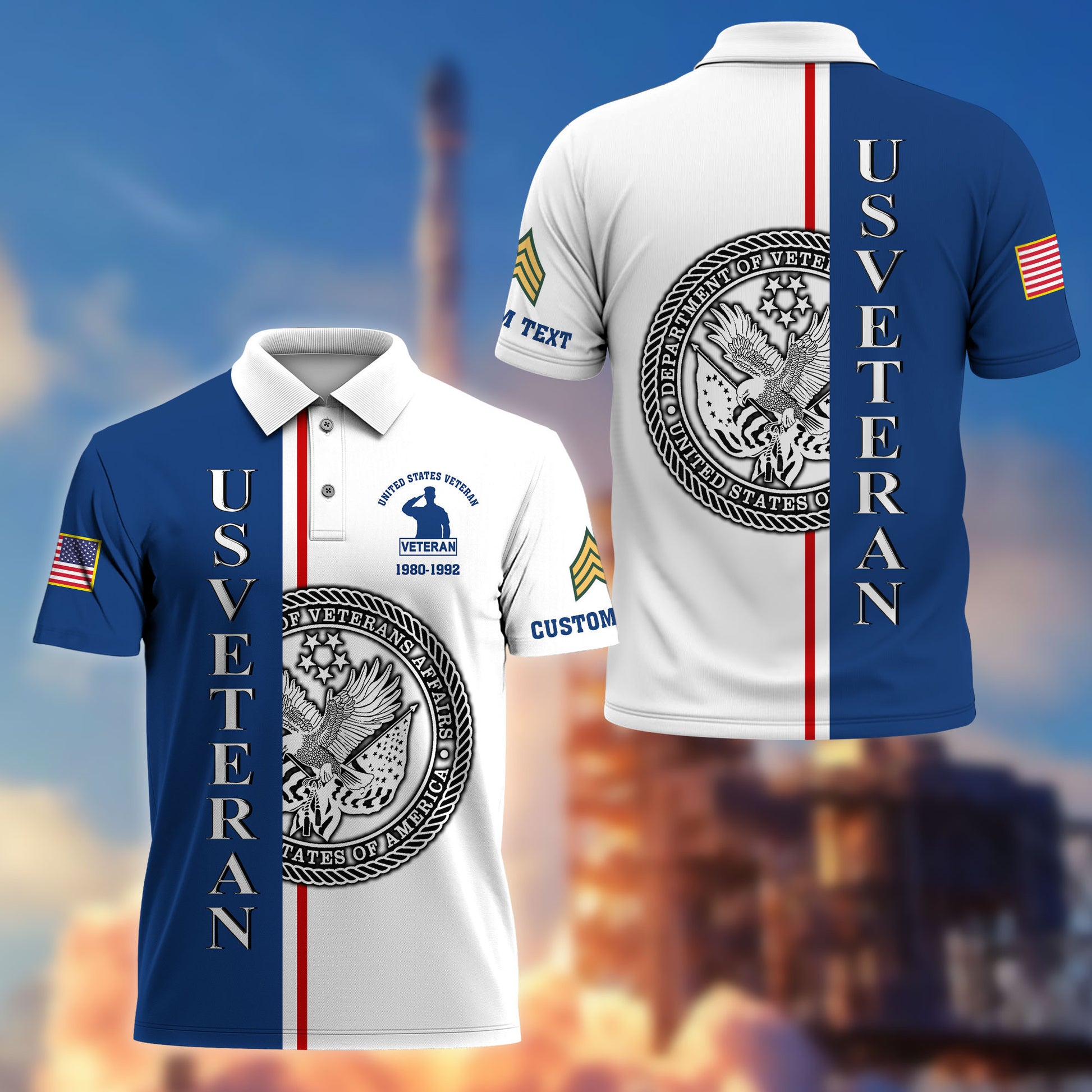 Unique Custom Name, Rank, Year, US Veteran Polo Shirt VPVC214707, Gifts For US Veteran, Best Gifts On Father's Day, Independence Day, Veterans Day.