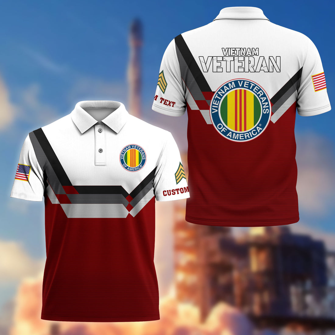 Vietnam Veteran Custom Polo Shirt VPVC214806, Gifts For Vietnam Veteran, Best Gifts On Father's Day, Armed Forces Day, Independence Day, Veterans Day.