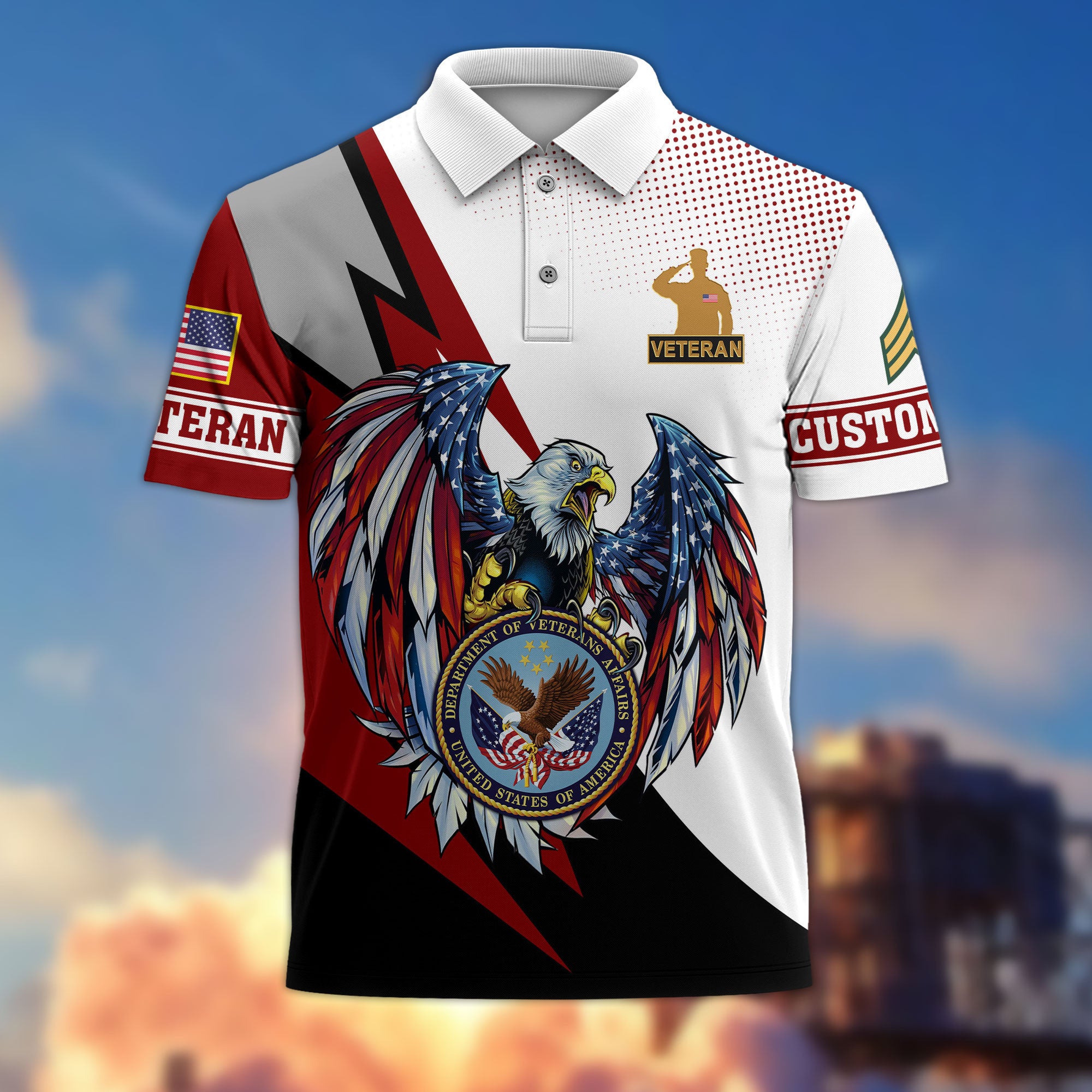 Premium US Veteran Polo Shirt VPVC214907, Custom Name, Rank, Gifts For US Veteran, Best Gifts On Father's Day, Armed Forces Day, Independence Day, Veterans Day.
