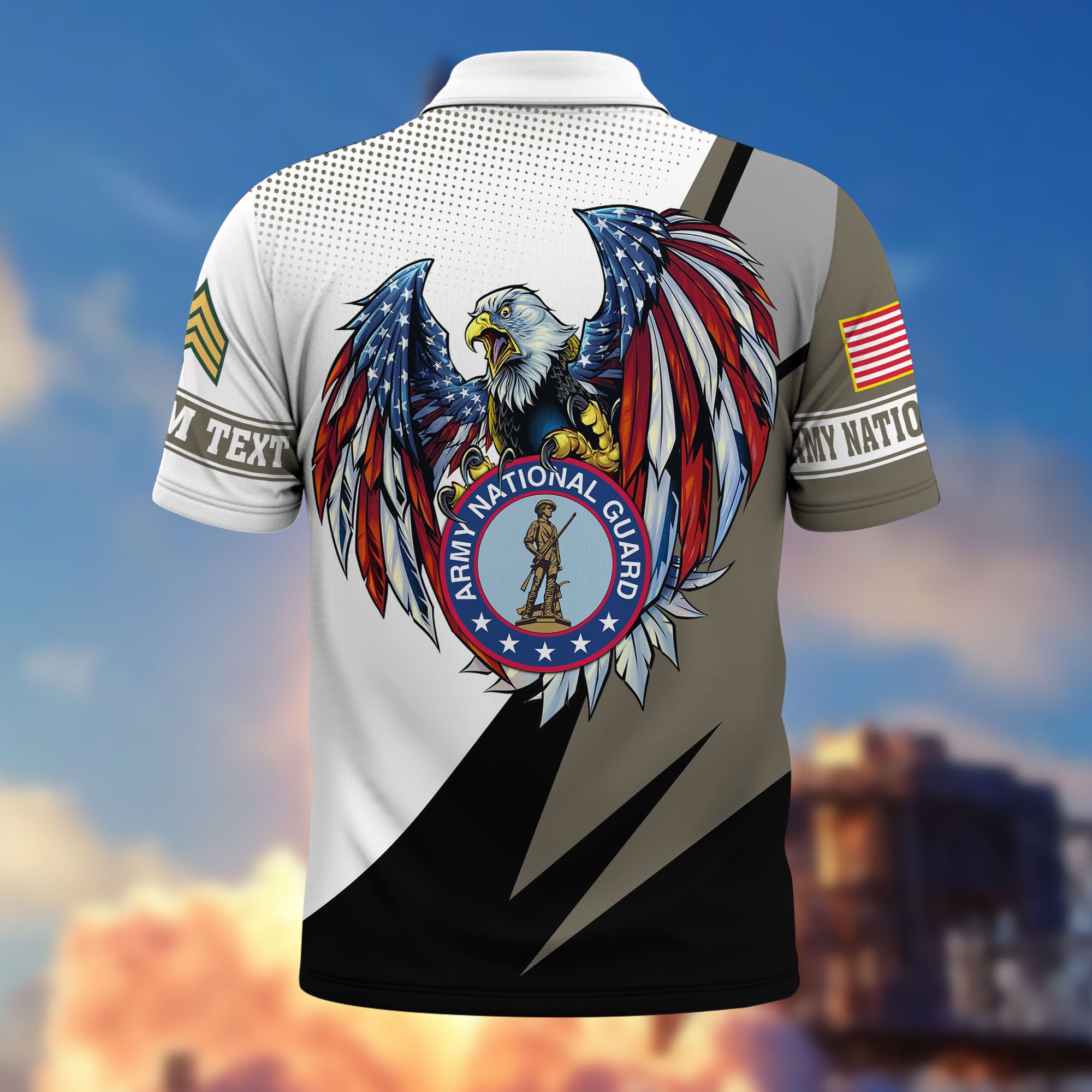 Premium US Army National Guard Polo Shirt VPVC214908, Custom Name, Rank, Gifts For Army National Guard Veteran, Best Gifts On Father's Day, Armed Forces Day, Independence Day, Veterans Day.