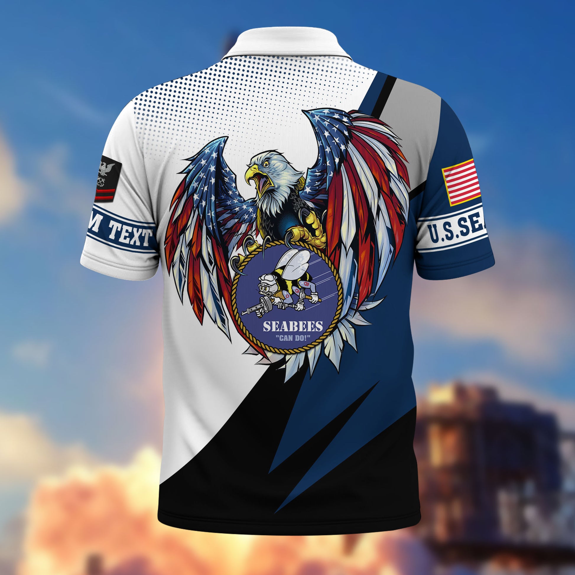 Premium US Seabees Polo Shirt VPVC214909, Custom Name, Rank, Gifts For Seabees Veteran, Best Gifts On Father's Day, Armed Forces Day, Independence Day, Veterans Day.