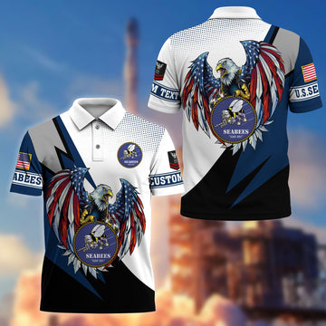 Premium US Seabees Polo Shirt VPVC214909, Custom Name, Rank, Gifts For Seabees Veteran, Best Gifts On Father's Day, Armed Forces Day, Independence Day, Veterans Day.