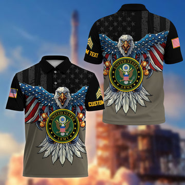 Premium Custom US Army Polo Shirt VPVC215010, Gifts For Army Veteran, Best Gifts On Father's Day, Armed Forces Day, Independence Day, Veterans Day.