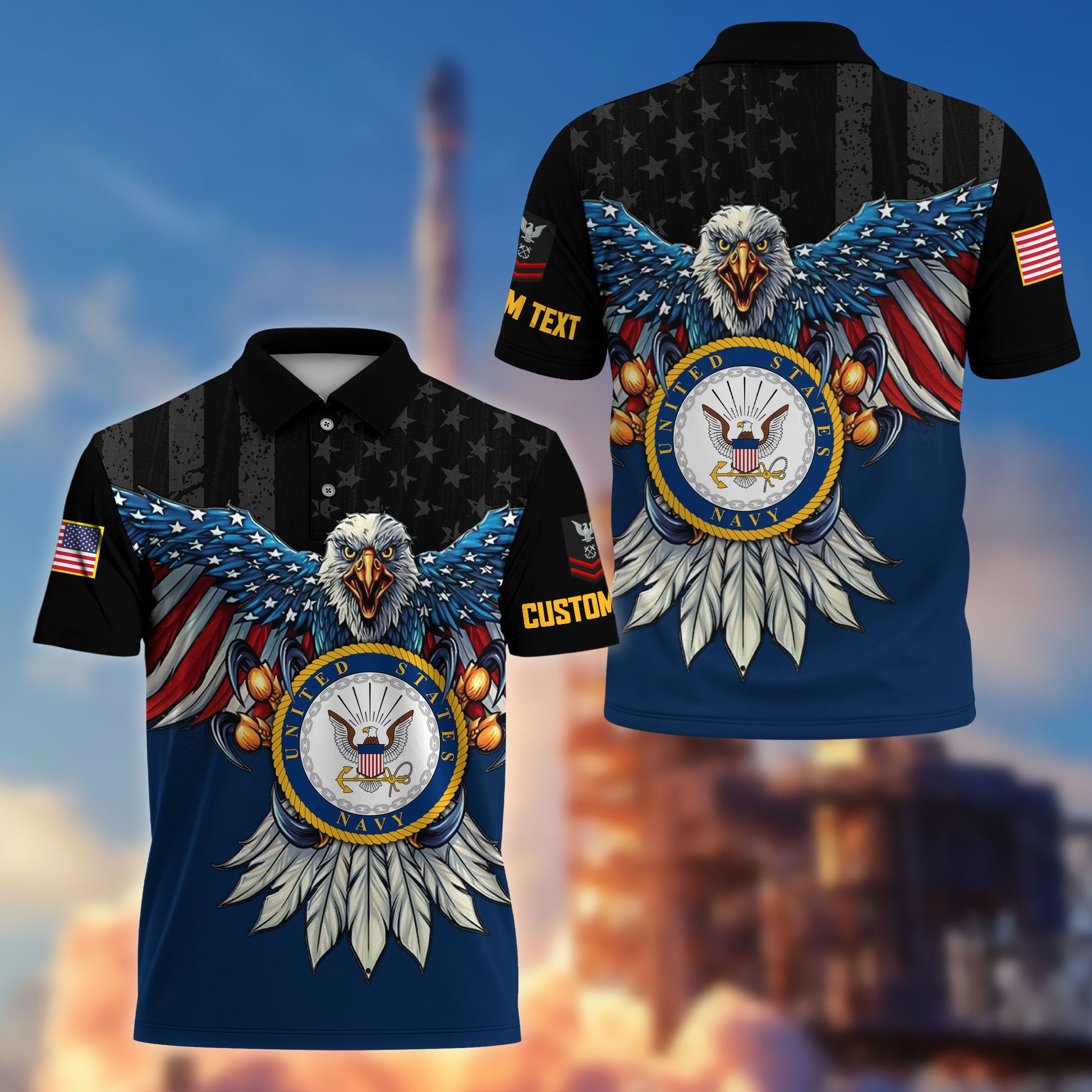 Premium Custom US Navy Polo Shirt VPVC215002, Gifts For Navy Veteran, Best Gifts On Father's Day, Armed Forces Day, Independence Day, Veterans Day.