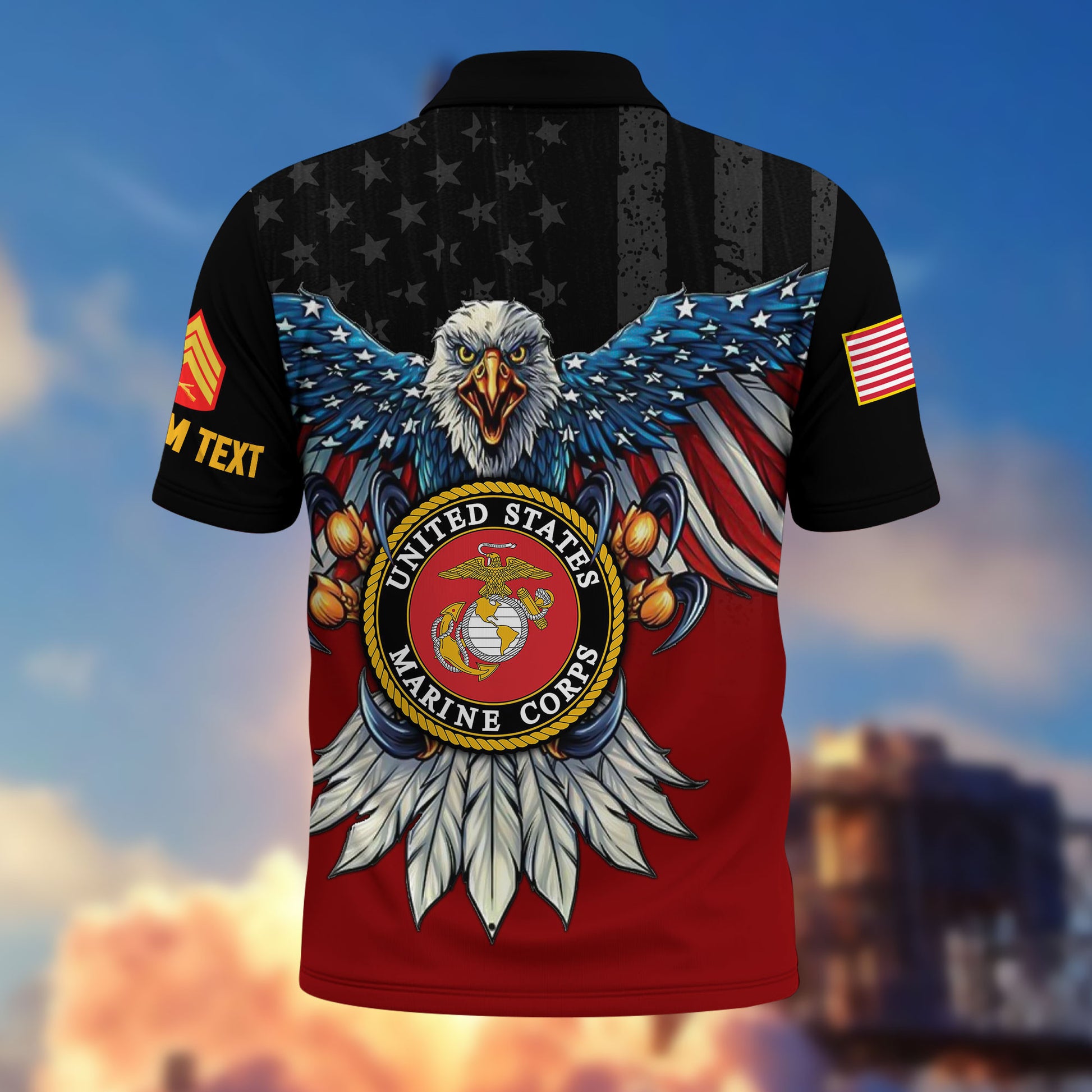 Premium Custom USMC Polo Shirt VPVC215003, Gifts For Marine Veteran, Best Gifts On Father's Day, Armed Forces Day, Independence Day, Veterans Day.