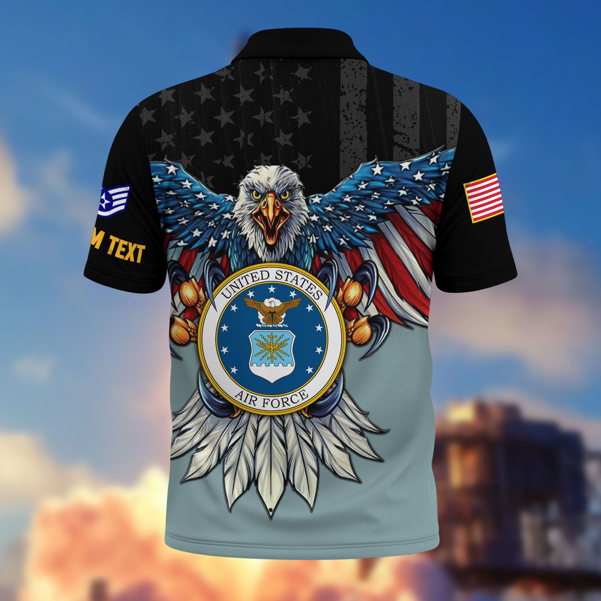Premium Custom USAF Polo Shirt VPVC215004, Gifts For Air Force Veteran, Best Gifts On Father's Day, Armed Forces Day, Independence Day, Veterans Day.