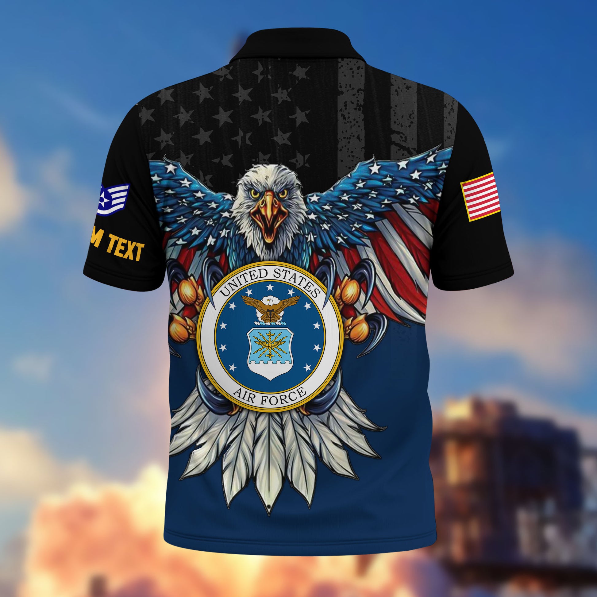 Premium Custom USAF Polo Shirt VPVC215012, Gifts For Air Force Veteran, Best Gifts On Father's Day, Armed Forces Day, Independence Day, Veterans Day.