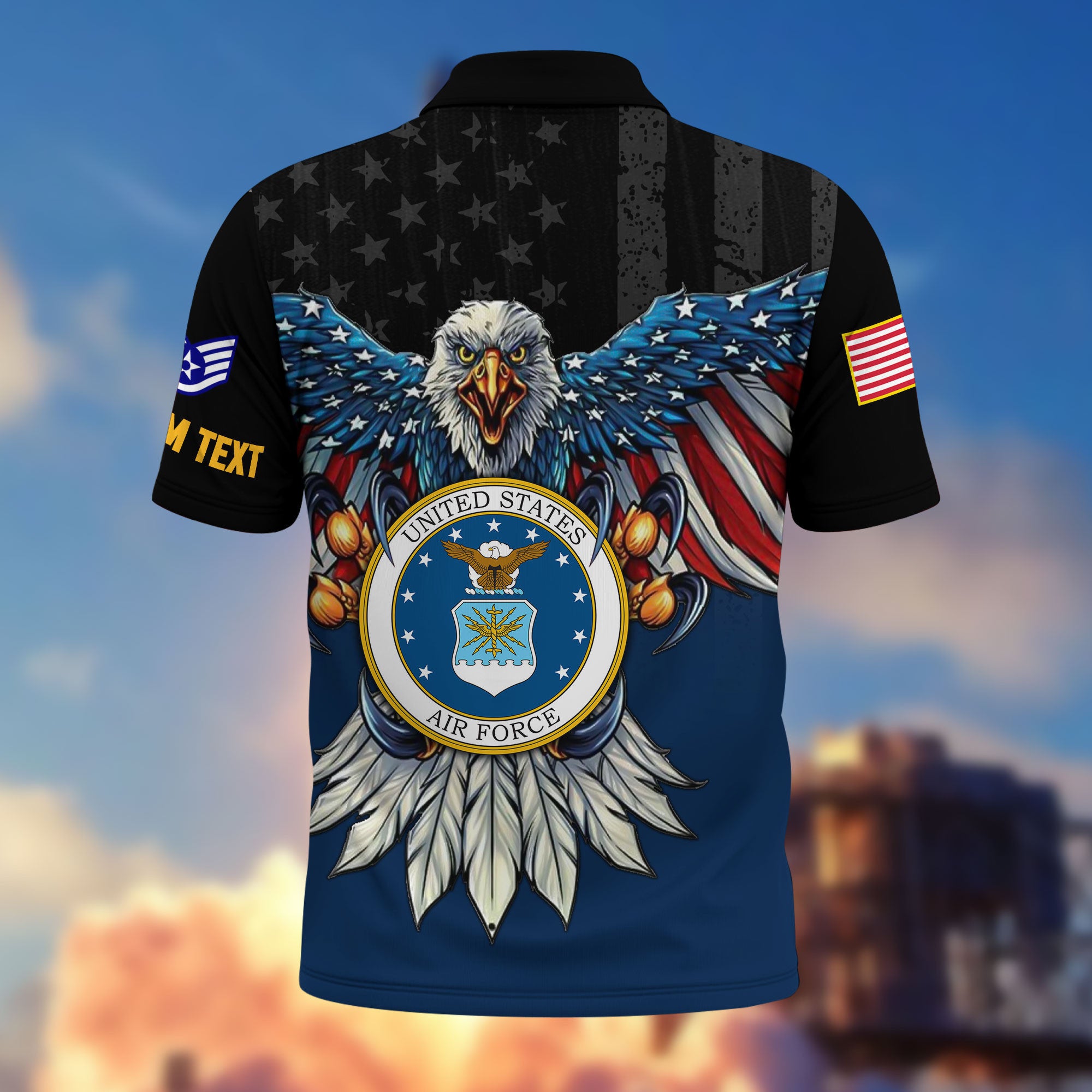 Premium Custom USAF Polo Shirt VPVC215012, Gifts For Air Force Veteran, Best Gifts On Father's Day, Armed Forces Day, Independence Day, Veterans Day.