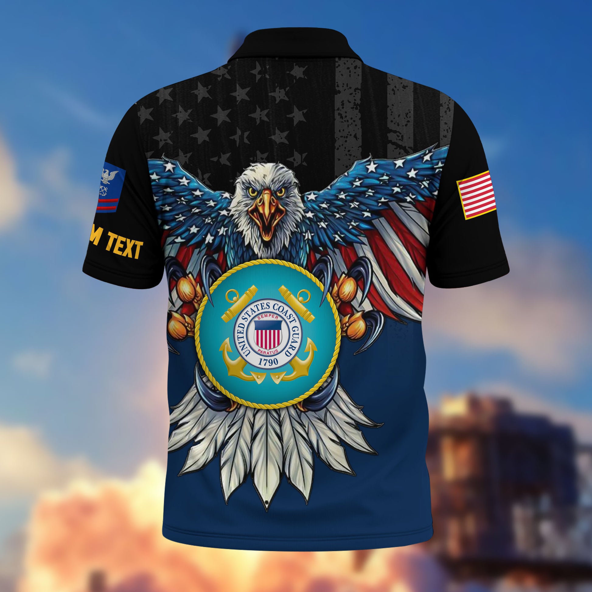 Premium Custom USCG Polo Shirt VPVC215005, Gifts For Coast Guard Veteran, Best Gifts On Father's Day, Armed Forces Day, Independence Day, Veterans Day.