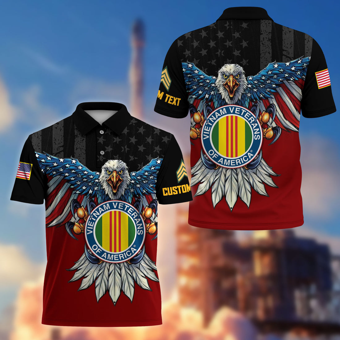 Premium Custom Vietnam Veteran Polo Shirt VPVC215006, Gifts For Vietnam Veteran, Best Gifts On Father's Day, Armed Forces Day, Independence Day, Veterans Day.