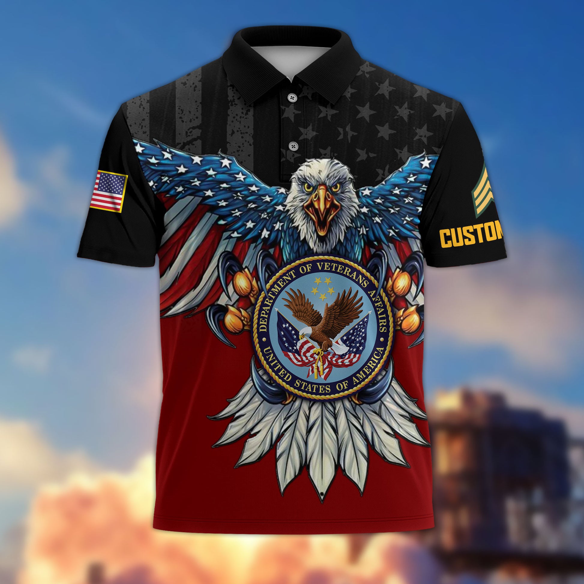 Premium Custom US Veteran Polo Shirt VPVC215007, Gifts For US Veteran, Best Gifts On Father's Day, Armed Forces Day, Independence Day, Veterans Day.