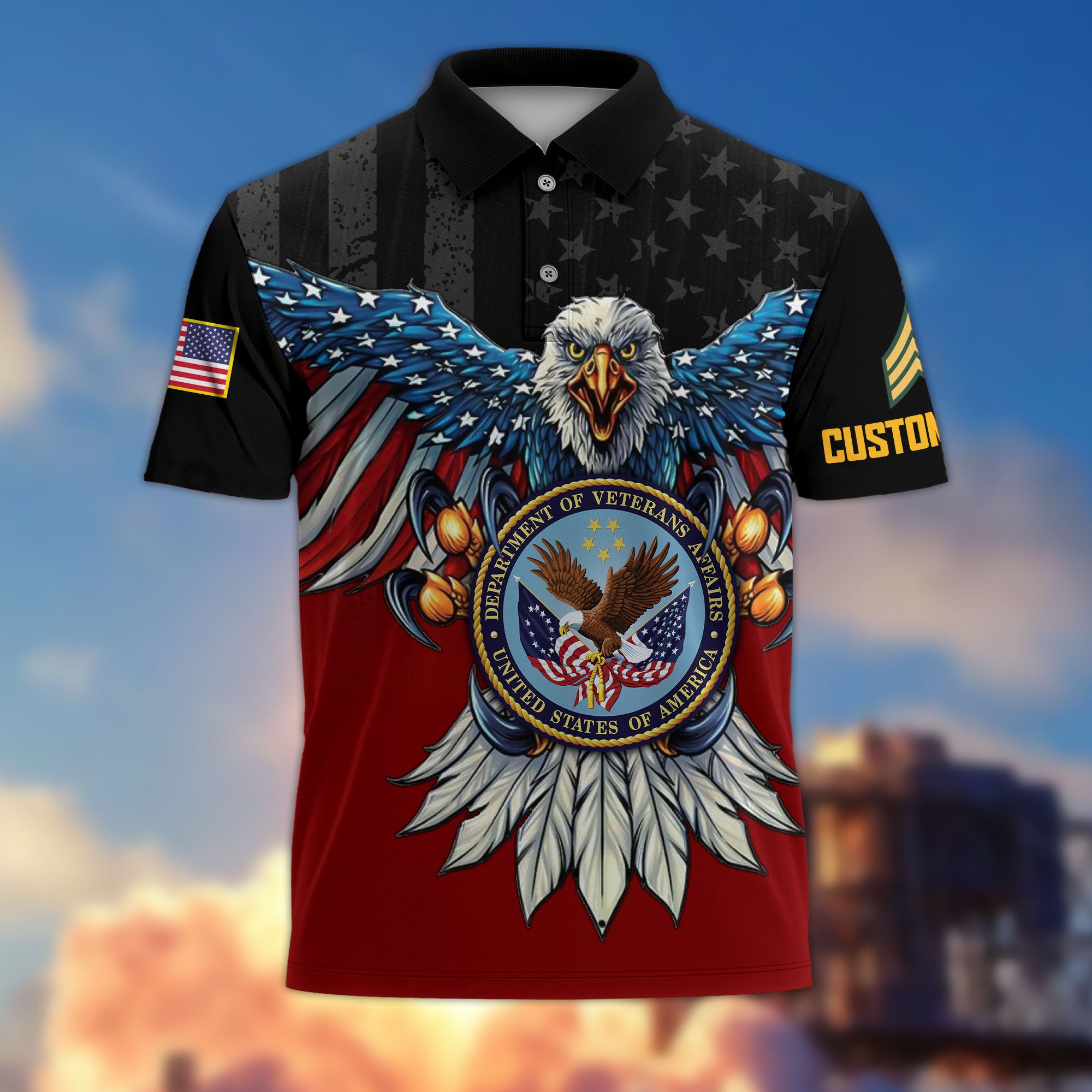 Premium Custom US Veteran Polo Shirt VPVC215007, Gifts For US Veteran, Best Gifts On Father's Day, Armed Forces Day, Independence Day, Veterans Day.