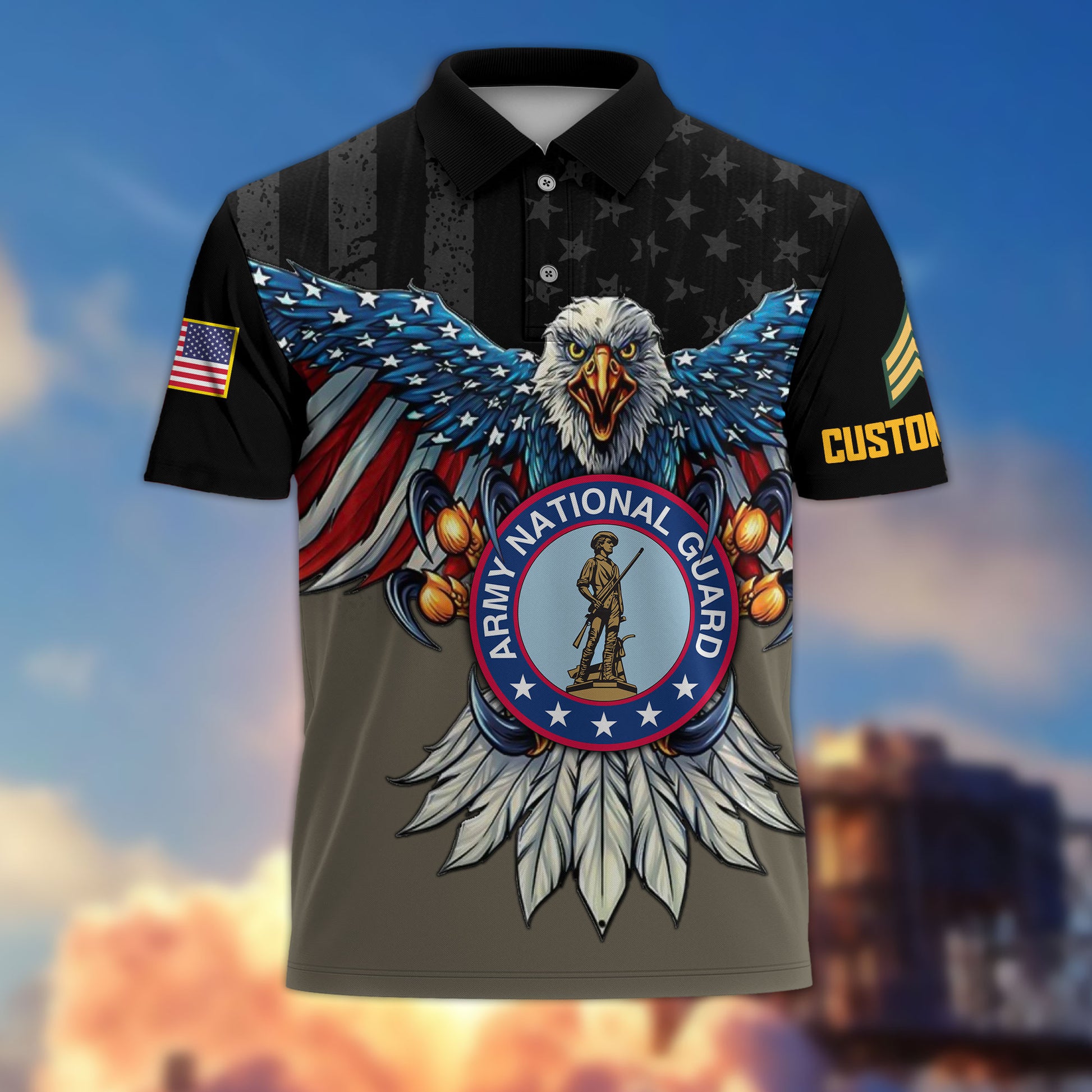 Premium Custom US Army National Guard Polo Shirt VPVC215008, Gifts For Army National Guard Veteran, Best Gifts On Father's Day, Armed Forces Day, Independence Day, Veterans Day.