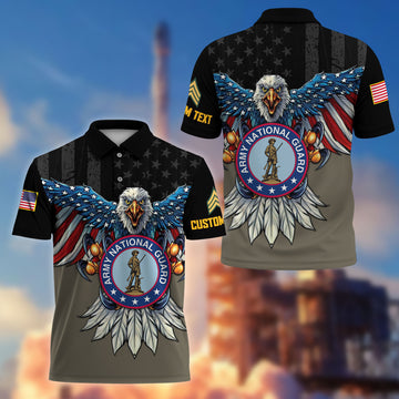 Premium Custom US Army National Guard Polo Shirt VPVC215008, Gifts For Army National Guard Veteran, Best Gifts On Father's Day, Armed Forces Day, Independence Day, Veterans Day.