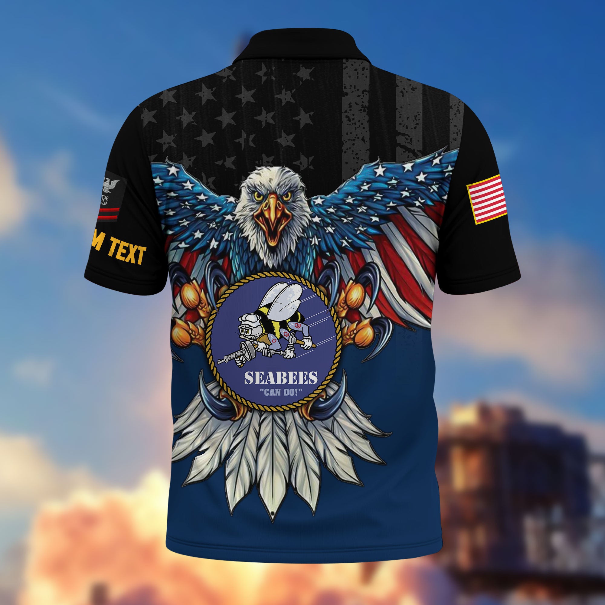 Premium Custom US Seabees Polo Shirt VPVC215009, Gifts For Seabees Veteran, Best Gifts On Father's Day, Armed Forces Day, Independence Day, Veterans Day.