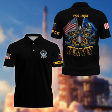 Unique Custom Name, Rank, Year US Navy Polo Shirt VPVC215102, Gifts For Navy Veteran, Best Gifts On Father's Day, Independence Day, Veterans Day.