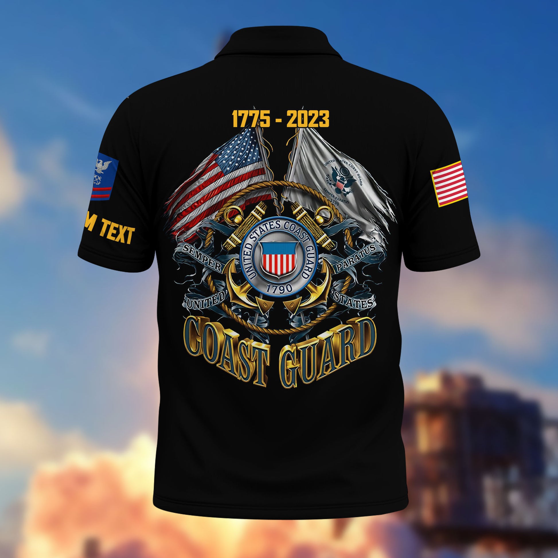 Unique Custom Name, Rank, Year, USCG Polo Shirt VPVC215105, Gifts For Coast Guard Veteran, Best Gifts On Father's Day, Independence Day, Veterans Day.