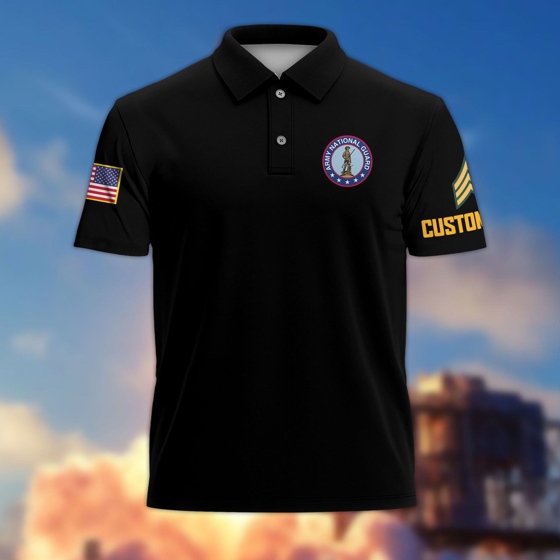 Unique Custom Name, Rank, Year, US Army National Guard Polo Shirt VPVC215108, Gifts For Army National Guard Veteran, Best Gifts On Father's Day, Independence Day, Veterans Day.