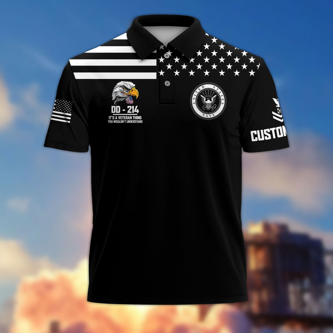US Navy Custom Polo Shirt VPVC215202, Gifts For Navy Veteran, Best Gifts On Father's Day, Armed Forces Day, Independence Day, Veterans Day.