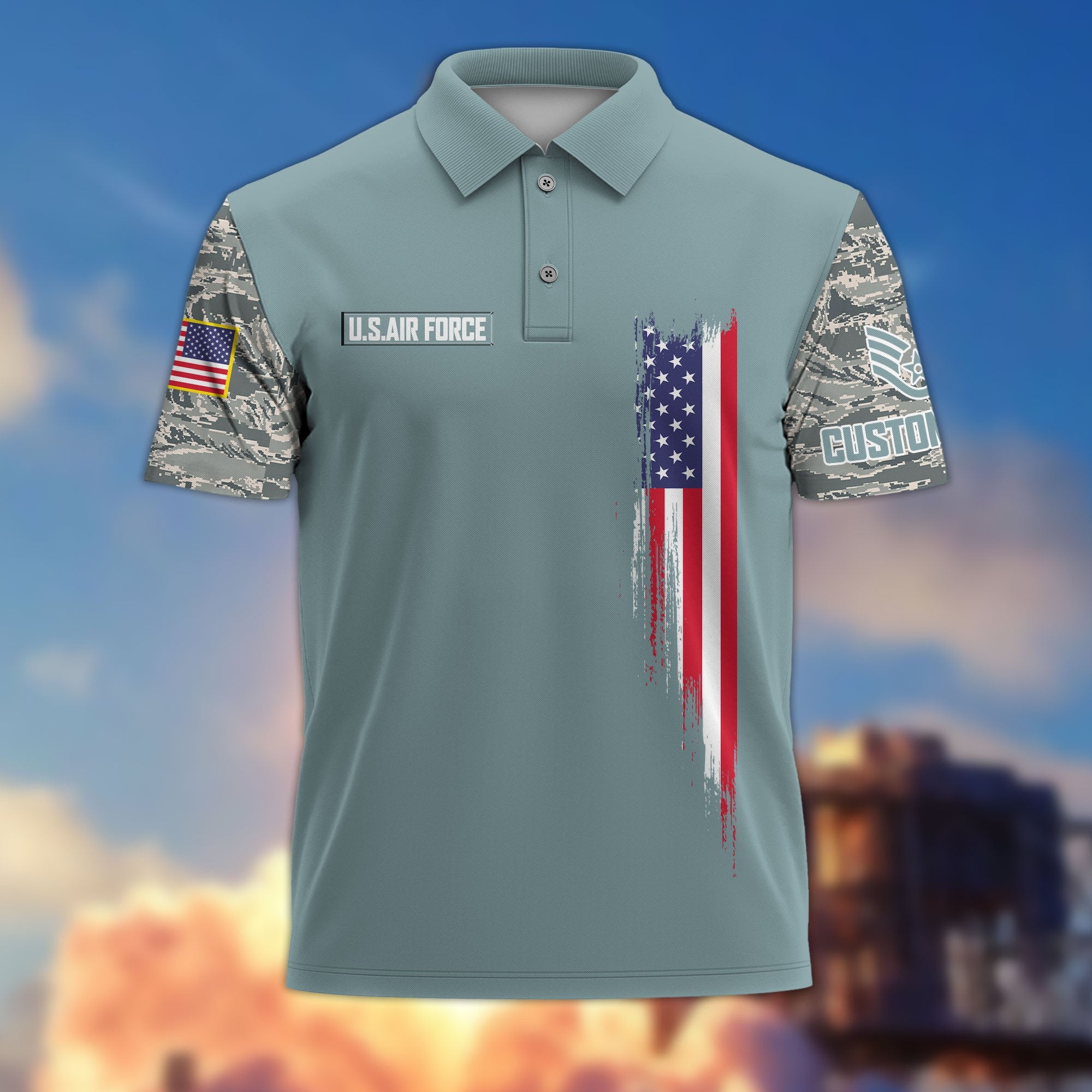 Premium USAF Polo Shirt VPVC215304, Custom Name, Rank, Gifts For Air Force Veteran, Best Gifts On Father's Day, Armed Forces Day, Independence Day, Veterans Day.