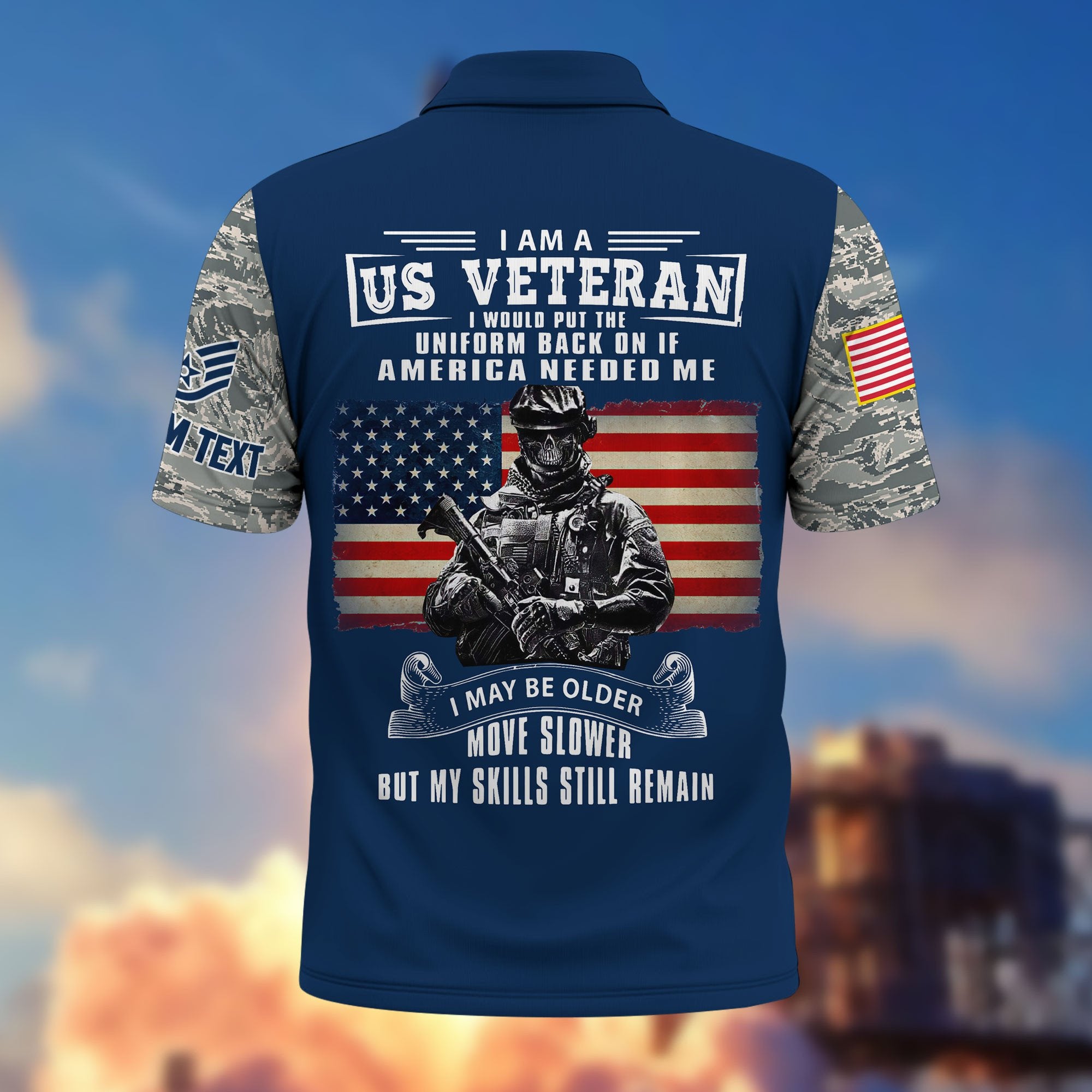 Premium USAF Polo Shirt VPVC215312, Custom Name, Rank, Gifts For Air Force Veteran, Best Gifts On Father's Day, Armed Forces Day, Independence Day, Veterans Day.