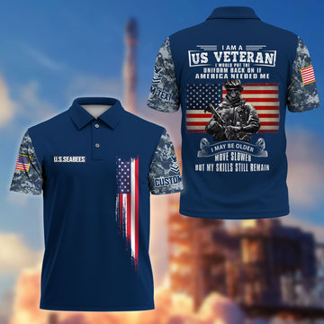 Premium US Seabees Polo Shirt VPVC215309, Custom Name, Rank, Gifts For Seabees Veteran, Best Gifts On Father's Day, Armed Forces Day, Independence Day, Veterans Day.