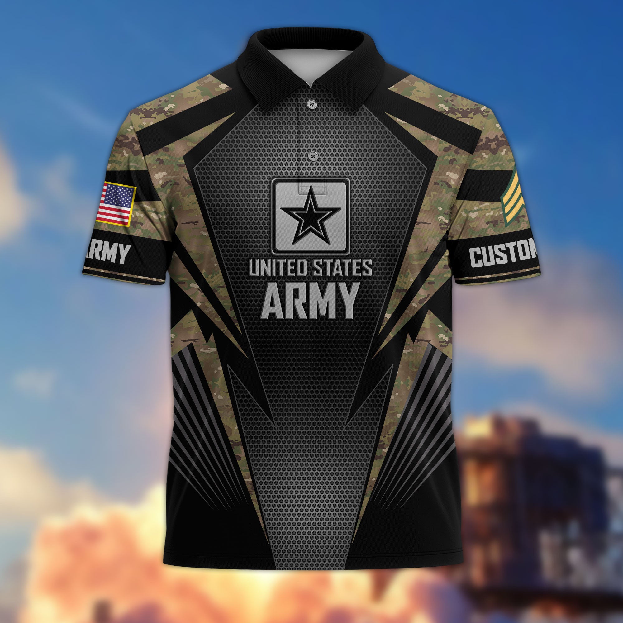 Premium Custom US Army Polo Shirt VPVC215401, Gifts For Army Veteran, Best Gifts On Father's Day, Armed Forces Day, Independence Day, Veterans Day.