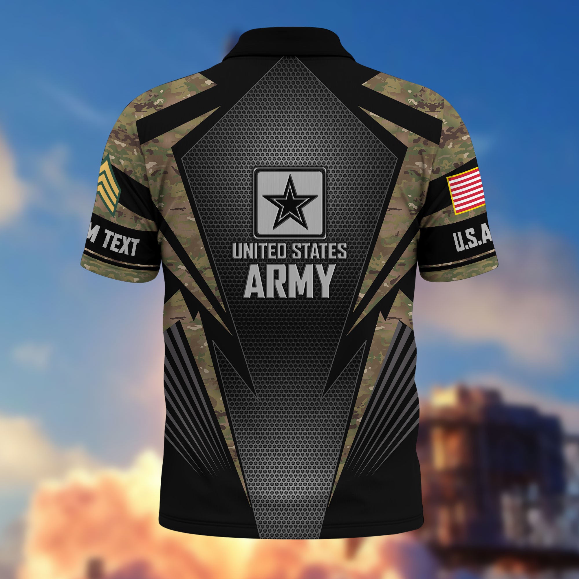 Premium Custom US Army Polo Shirt VPVC215401, Gifts For Army Veteran, Best Gifts On Father's Day, Armed Forces Day, Independence Day, Veterans Day.