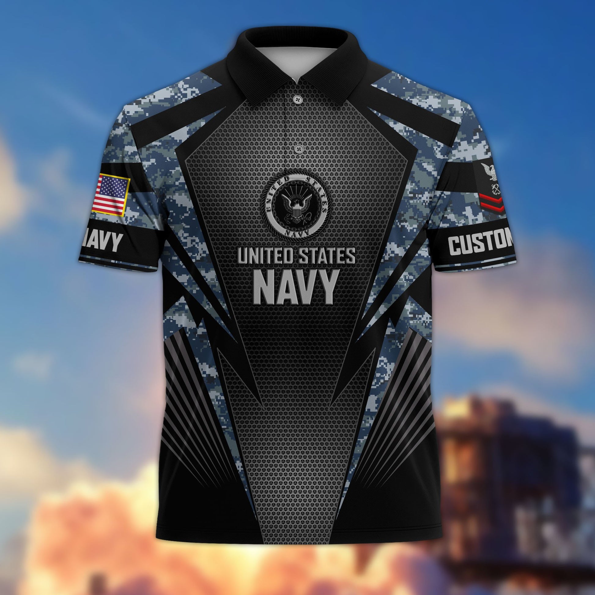 Premium Custom US Navy Polo Shirt VPVC215402, Gifts For Navy Veteran, Best Gifts On Father's Day, Armed Forces Day, Independence Day, Veterans Day.