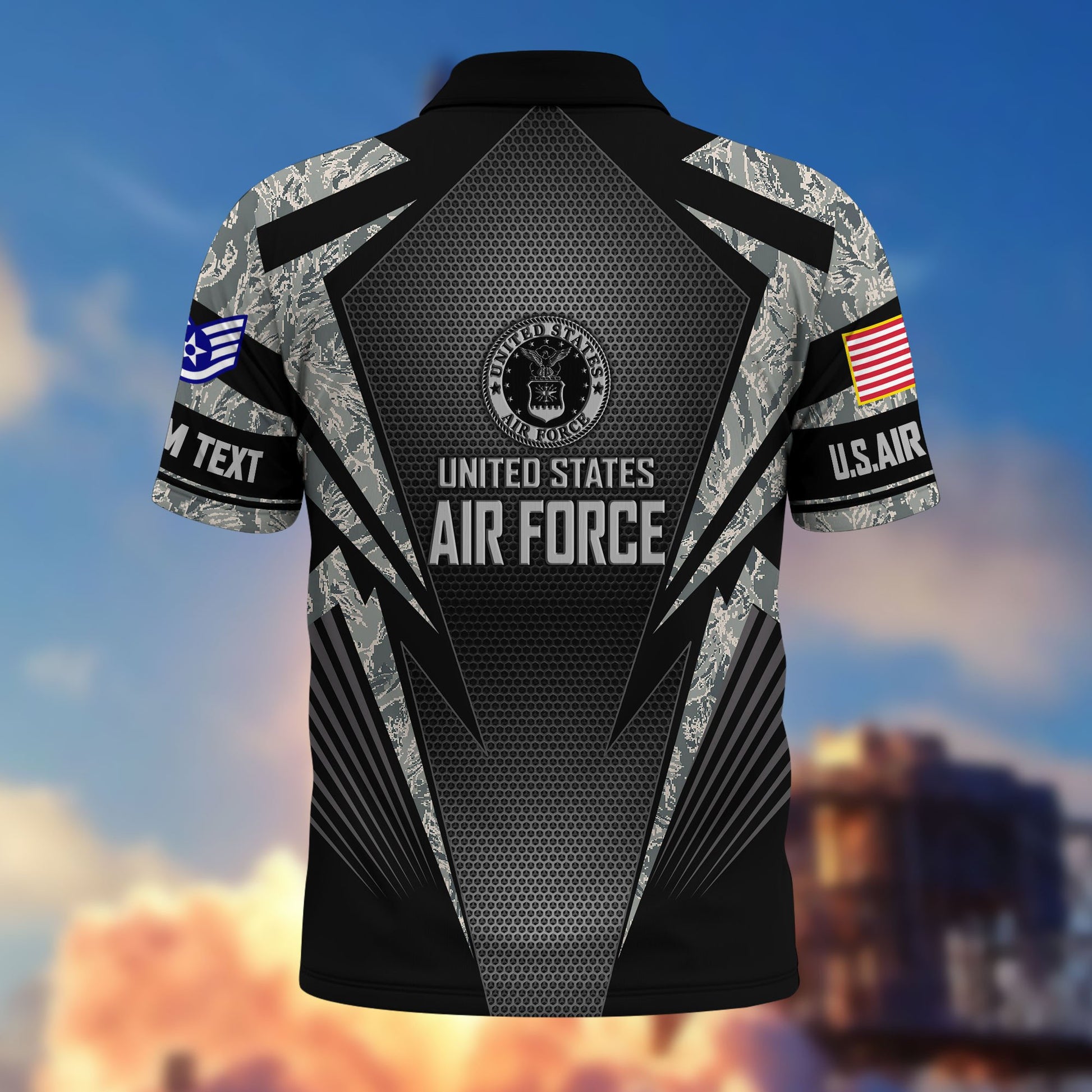 Premium Custom USAF Polo Shirt VPVC215404, Gifts For Air Force Veteran, Best Gifts On Father's Day, Armed Forces Day, Independence Day, Veterans Day.