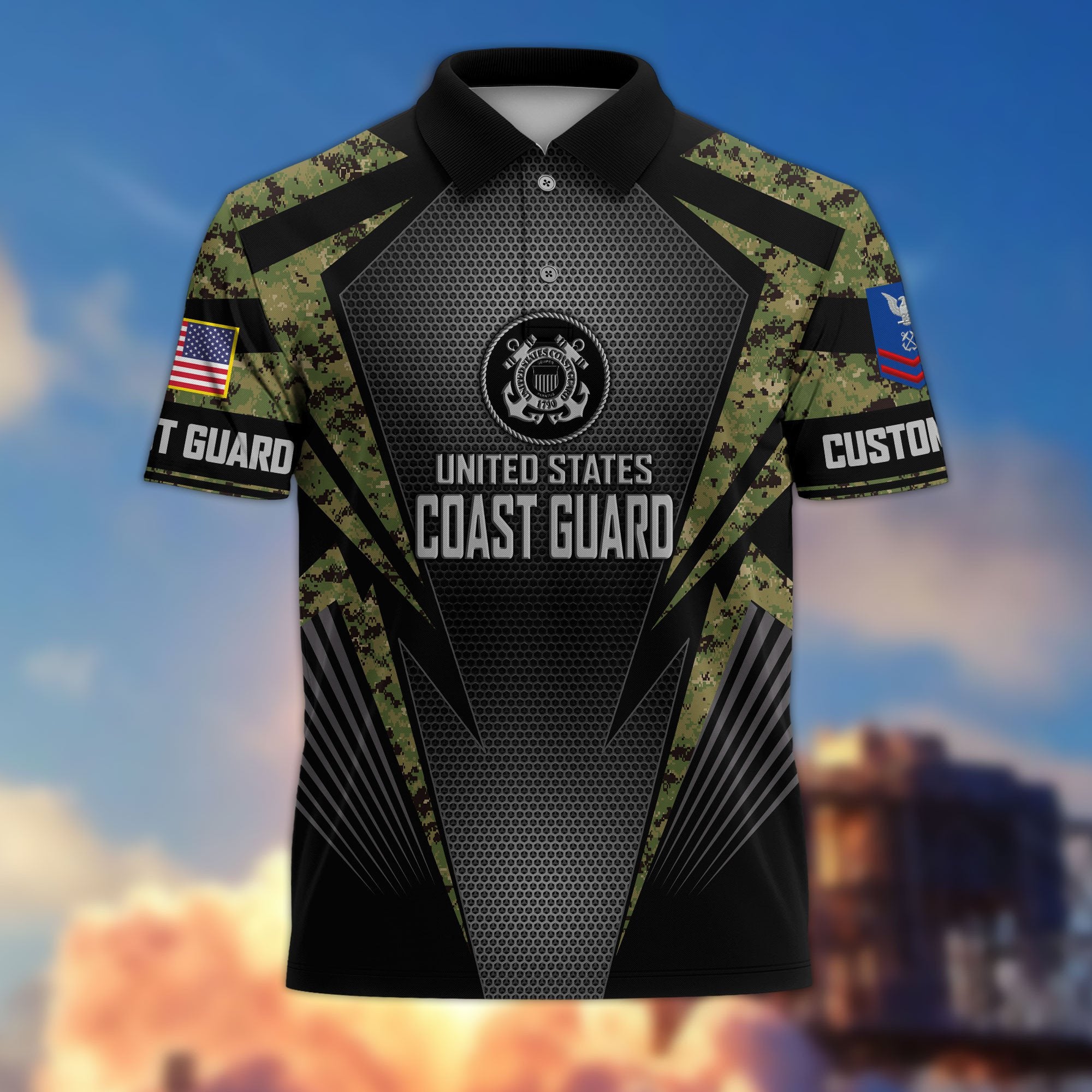 Premium Custom USCG Polo Shirt VPVC215405, Gifts For Coast Guard Veteran, Best Gifts On Father's Day, Armed Forces Day, Independence Day, Veterans Day.