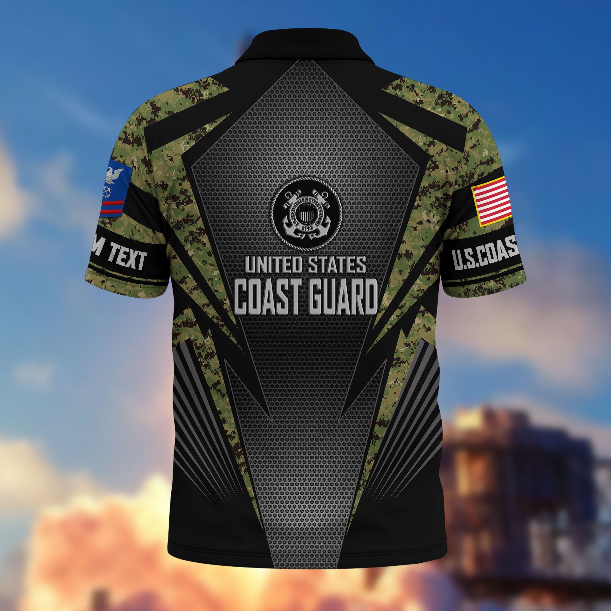 Premium Custom USCG Polo Shirt VPVC215405, Gifts For Coast Guard Veteran, Best Gifts On Father's Day, Armed Forces Day, Independence Day, Veterans Day.