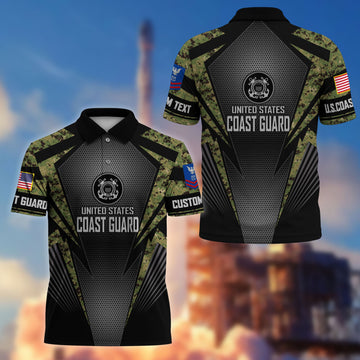 Premium Custom USCG Polo Shirt VPVC215405, Gifts For Coast Guard Veteran, Best Gifts On Father's Day, Armed Forces Day, Independence Day, Veterans Day.