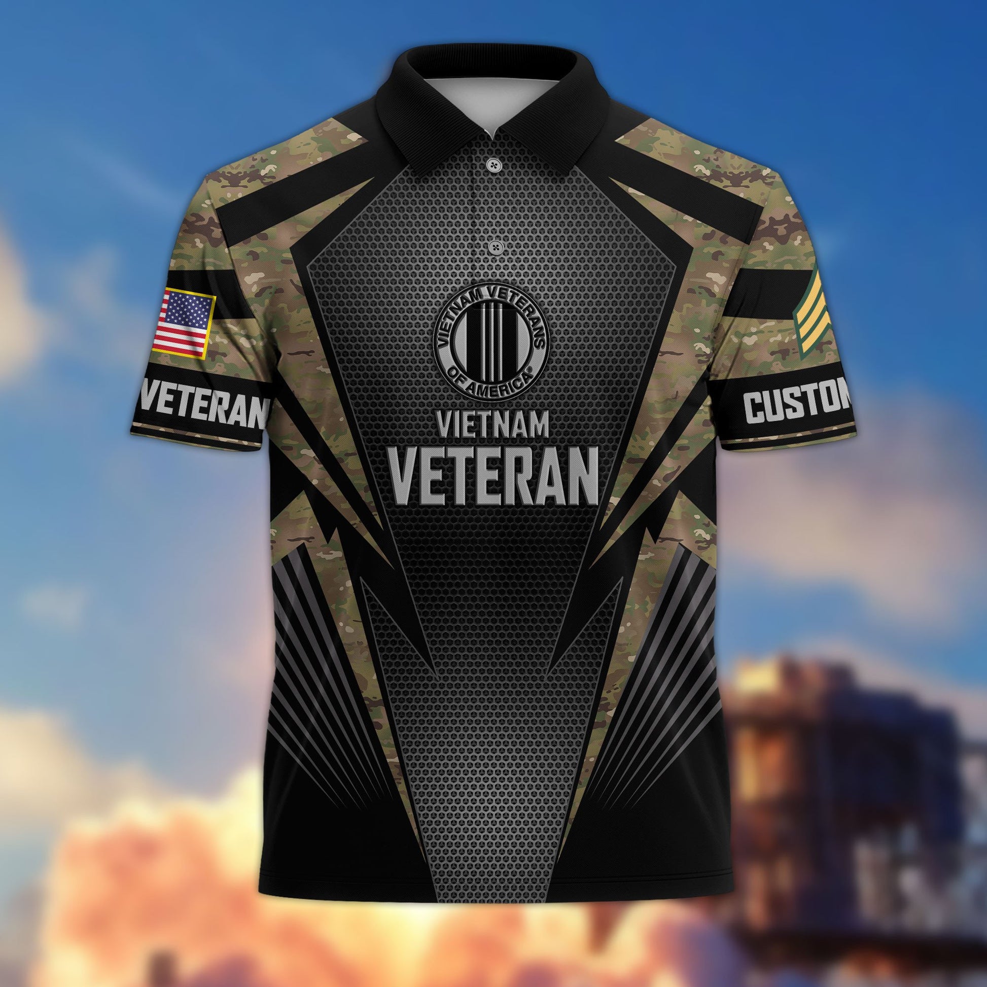 Premium Custom Vietnam Veteran Polo Shirt VPVC215406, Gifts For Vietnam Veteran, Best Gifts On Father's Day, Armed Forces Day, Independence Day, Veterans Day.