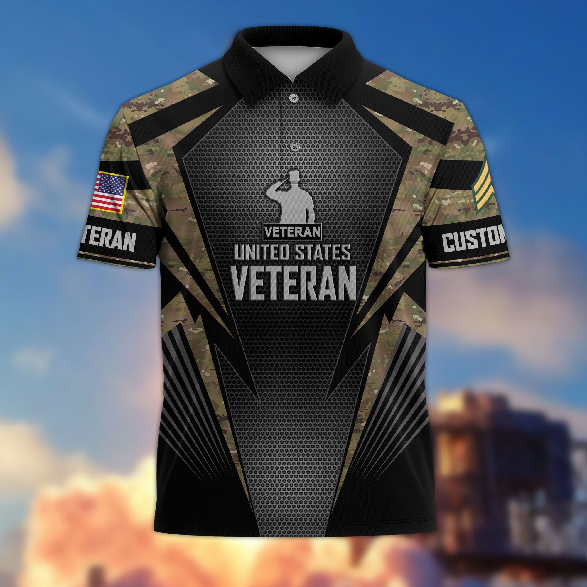 Premium Custom US Veteran Polo Shirt VPVC215407, Gifts For US Veteran, Best Gifts On Father's Day, Armed Forces Day, Independence Day, Veterans Day.