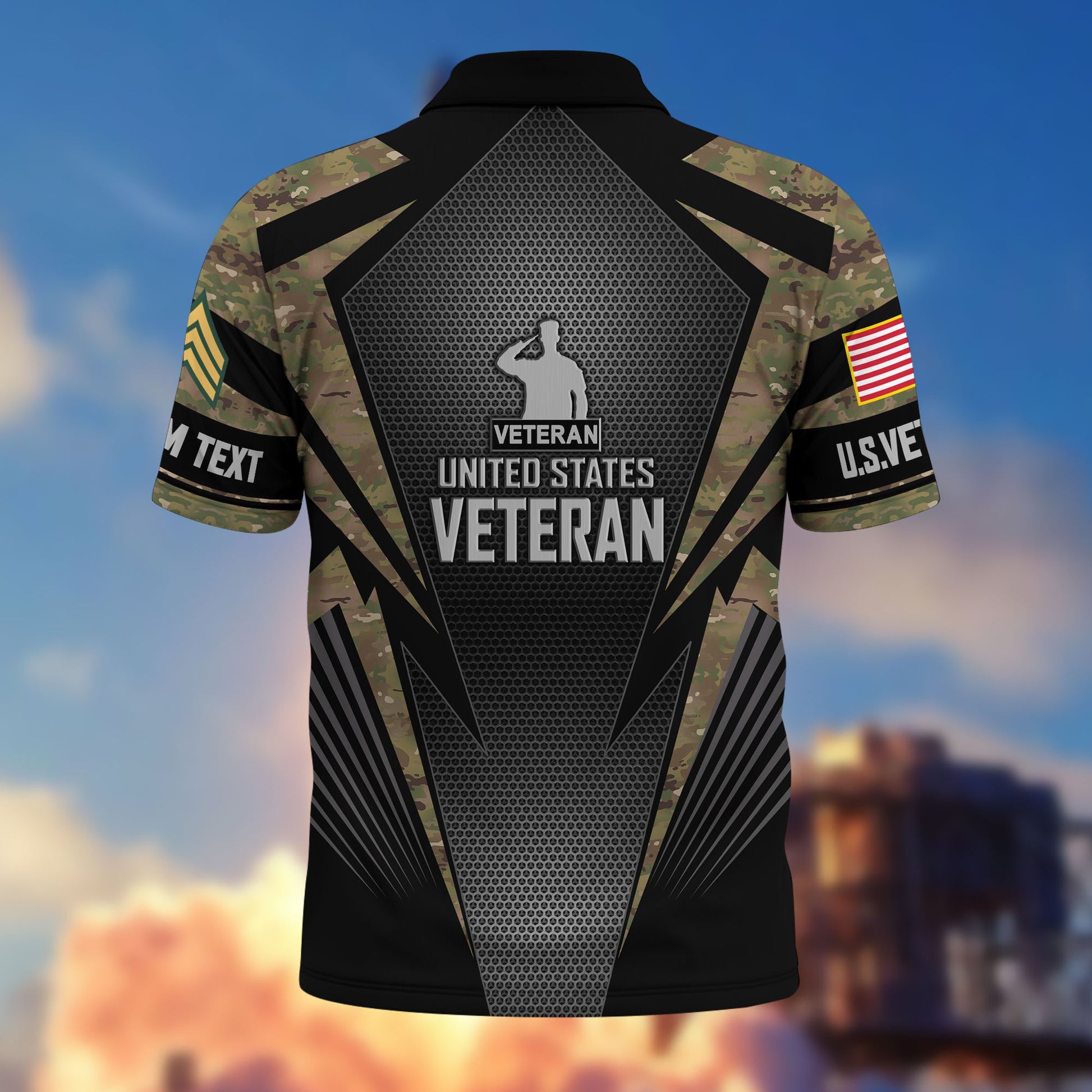Premium Custom US Veteran Polo Shirt VPVC215407, Gifts For US Veteran, Best Gifts On Father's Day, Armed Forces Day, Independence Day, Veterans Day.
