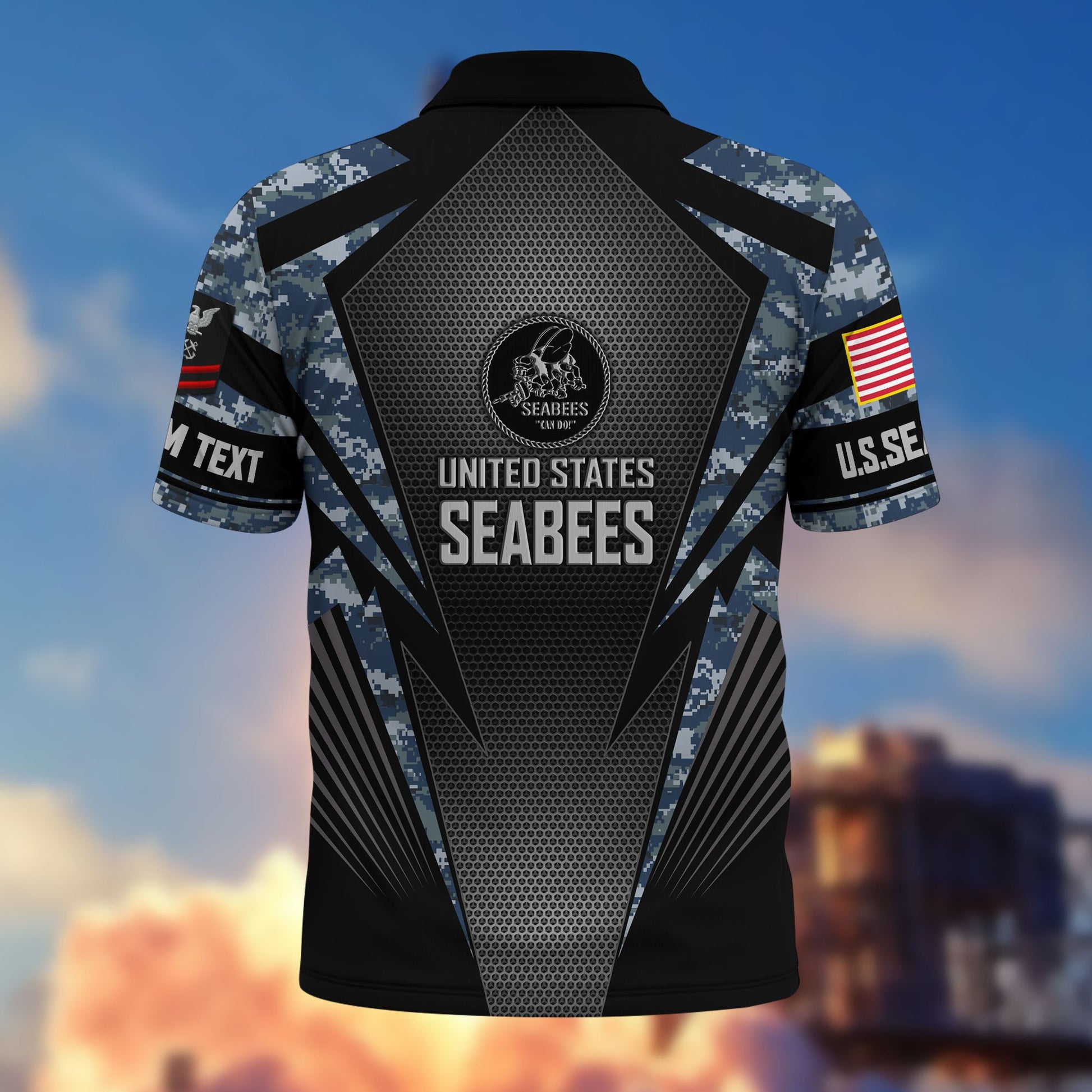 Premium Custom US Seabees Polo Shirt VPVC215409, Gifts For Seabees Veteran, Best Gifts On Father's Day, Armed Forces Day, Independence Day, Veterans Day.