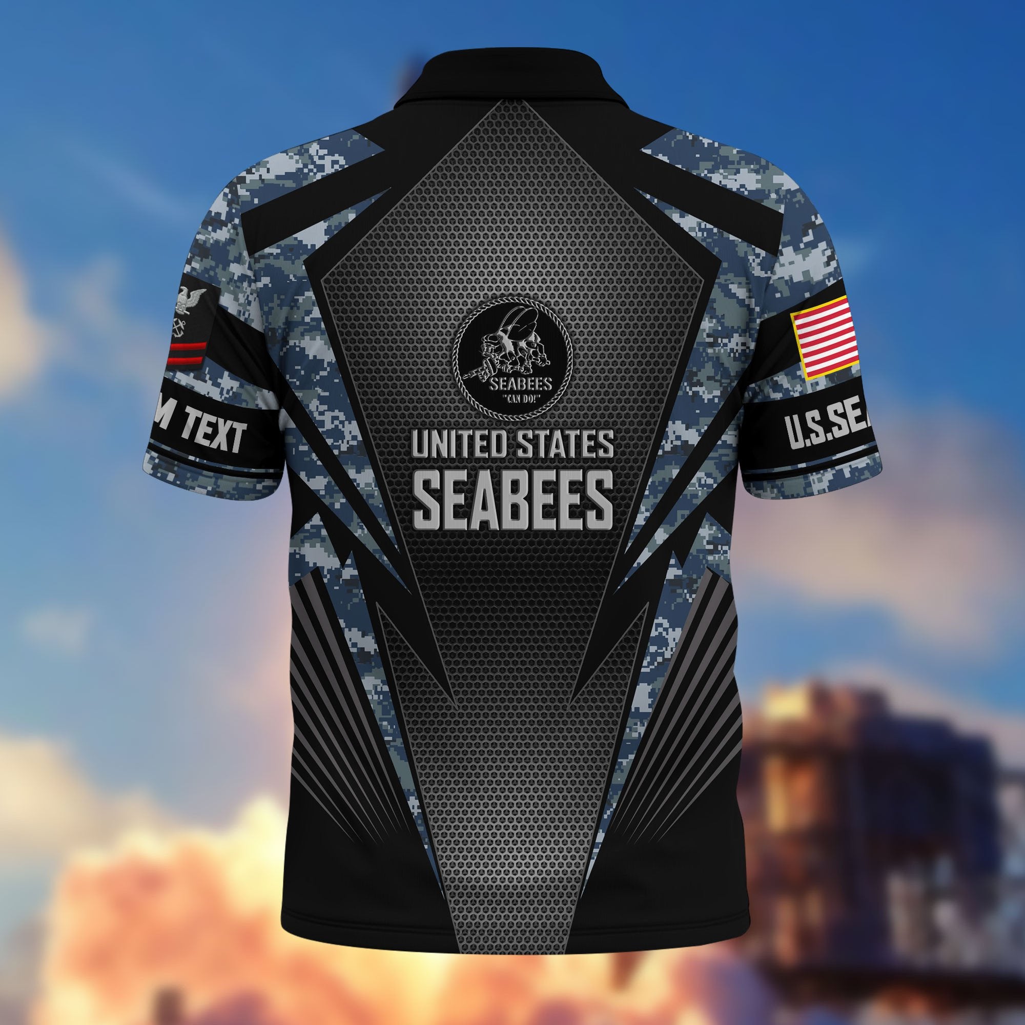 Premium Custom US Seabees Polo Shirt VPVC215409, Gifts For Seabees Veteran, Best Gifts On Father's Day, Armed Forces Day, Independence Day, Veterans Day.
