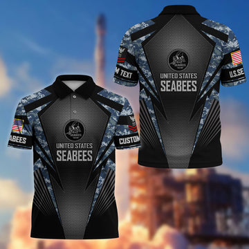 Premium Custom US Seabees Polo Shirt VPVC215409, Gifts For Seabees Veteran, Best Gifts On Father's Day, Armed Forces Day, Independence Day, Veterans Day.