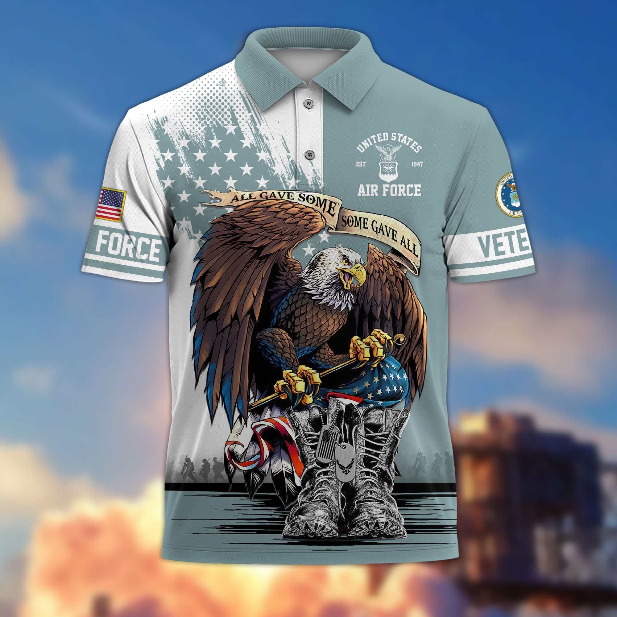 Premium US Veterans Polo Shirt BPHN030411, Gifts For US Veterans, Gifts On Memorial Day, Father's Day, Armed Forces Day, Independence Day, Veterans Day.