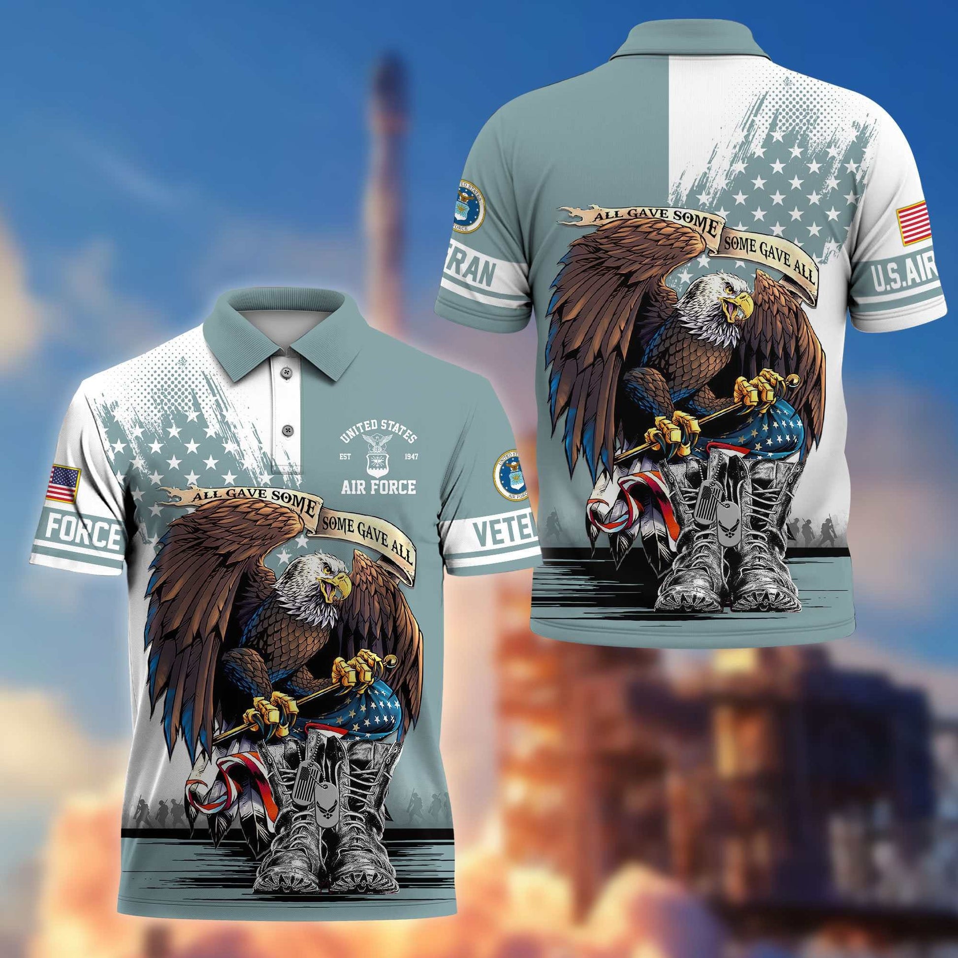 Premium US Veterans Polo Shirt BPHN030411, Gifts For US Veterans, Gifts On Memorial Day, Father's Day, Armed Forces Day, Independence Day, Veterans Day.