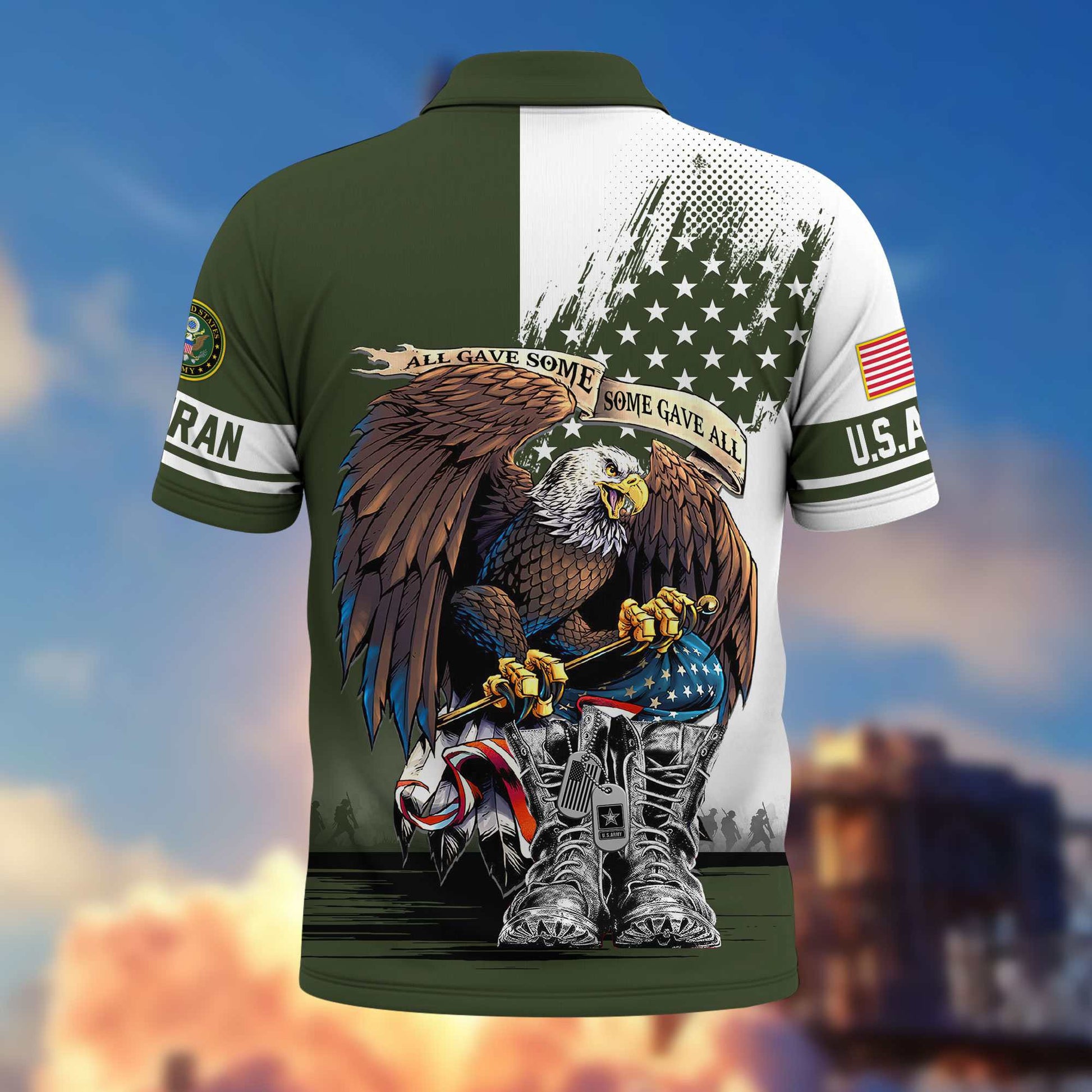 Premium US Veterans Polo Shirt BPHN030411, Gifts For US Veterans, Gifts On Memorial Day, Father's Day, Armed Forces Day, Independence Day, Veterans Day.