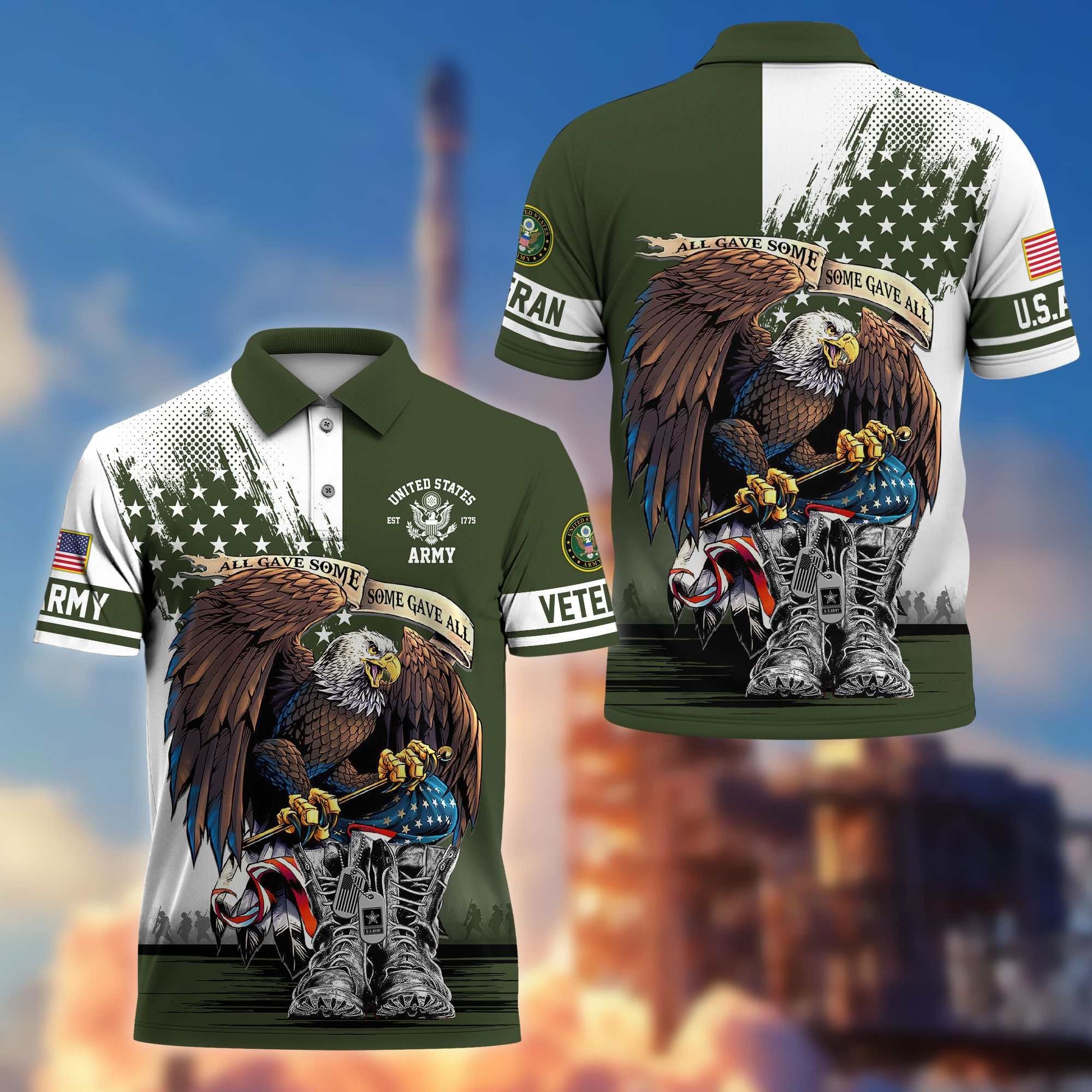 Premium US Veterans Polo Shirt BPHN030411, Gifts For US Veterans, Gifts On Memorial Day, Father's Day, Armed Forces Day, Independence Day, Veterans Day.