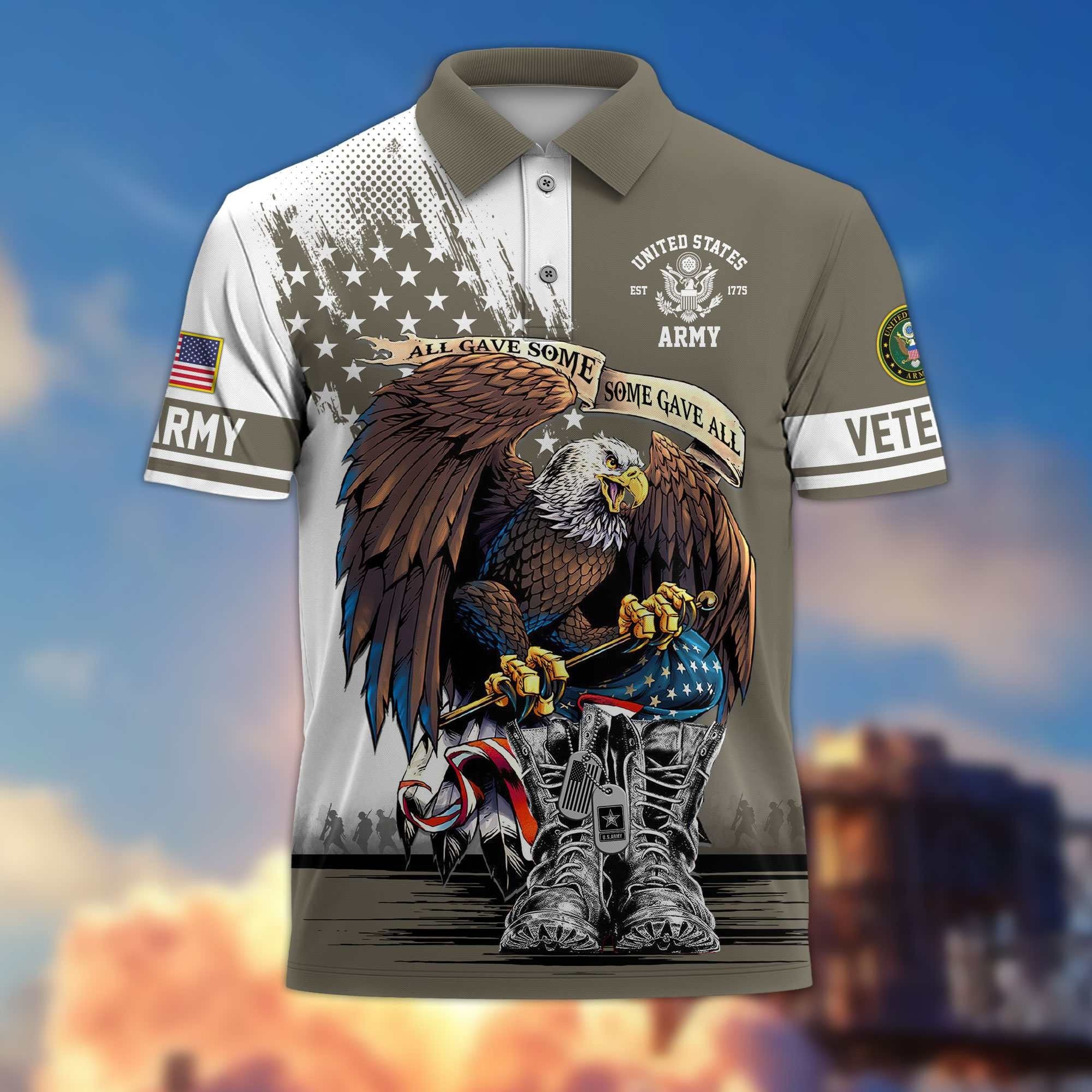 Premium US Veterans Polo Shirt BPHN030411, Gifts For US Veterans, Gifts On Memorial Day, Father's Day, Armed Forces Day, Independence Day, Veterans Day.
