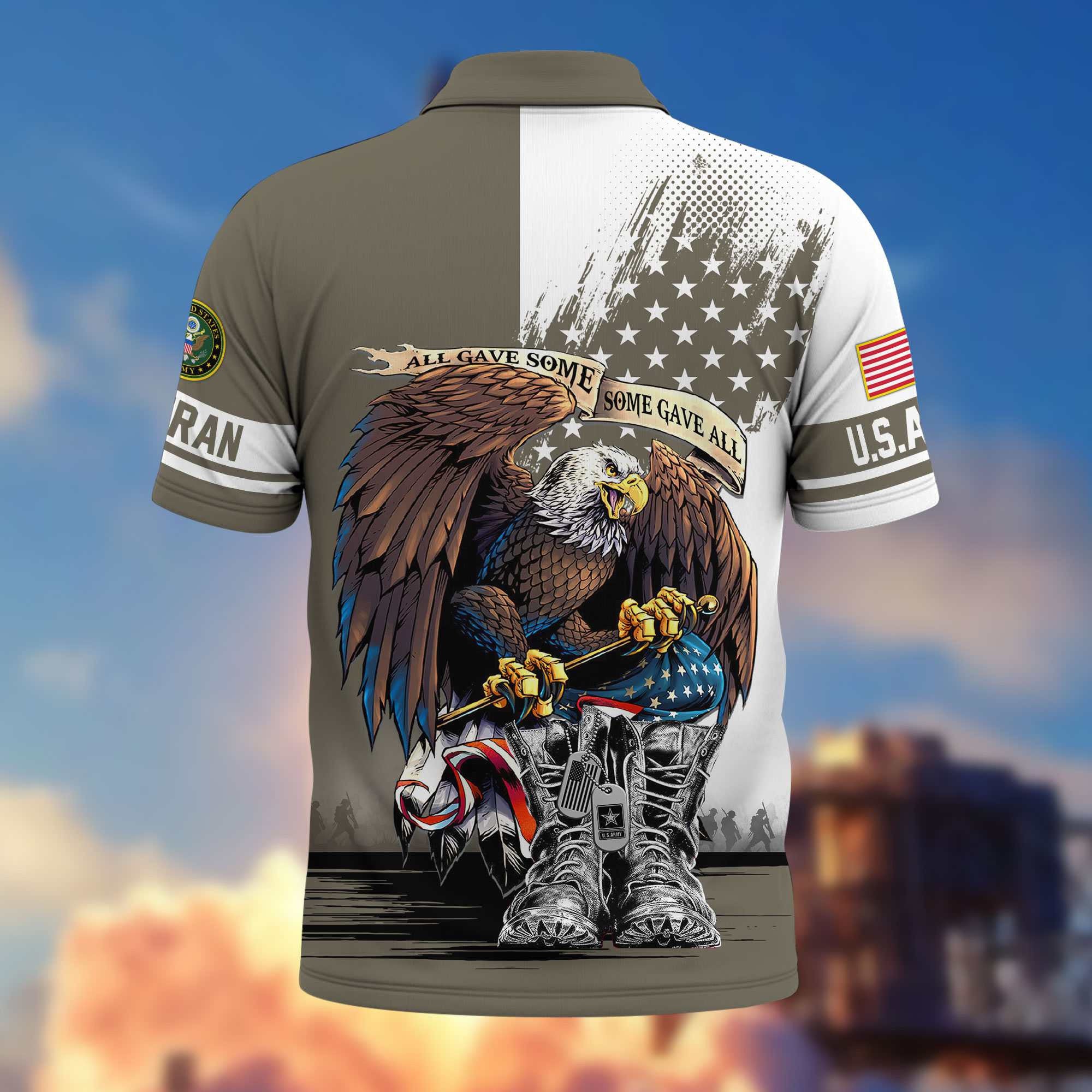 Premium US Veterans Polo Shirt BPHN030411, Gifts For US Veterans, Gifts On Memorial Day, Father's Day, Armed Forces Day, Independence Day, Veterans Day.