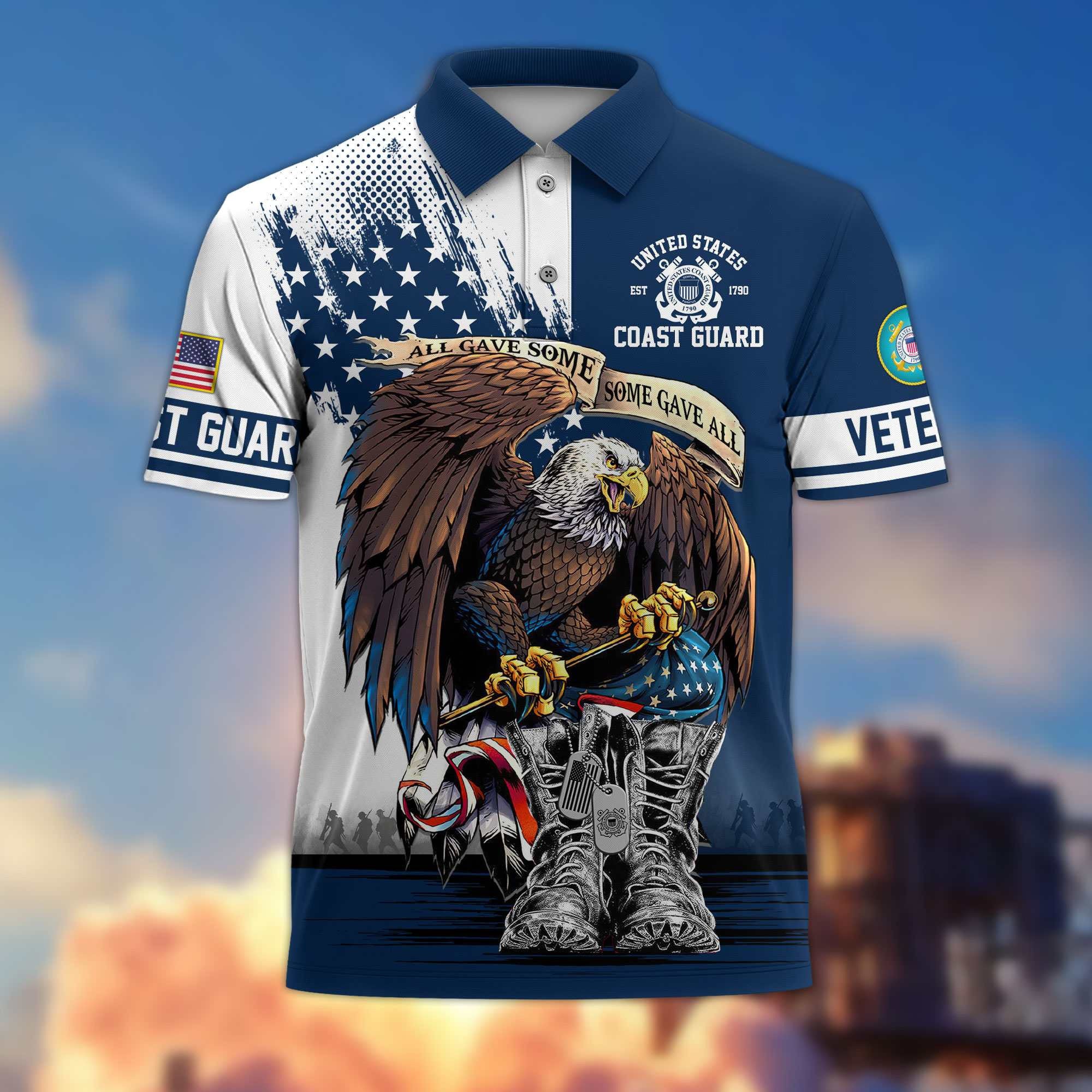 Premium US Veterans Polo Shirt BPHN030411, Gifts For US Veterans, Gifts On Memorial Day, Father's Day, Armed Forces Day, Independence Day, Veterans Day.