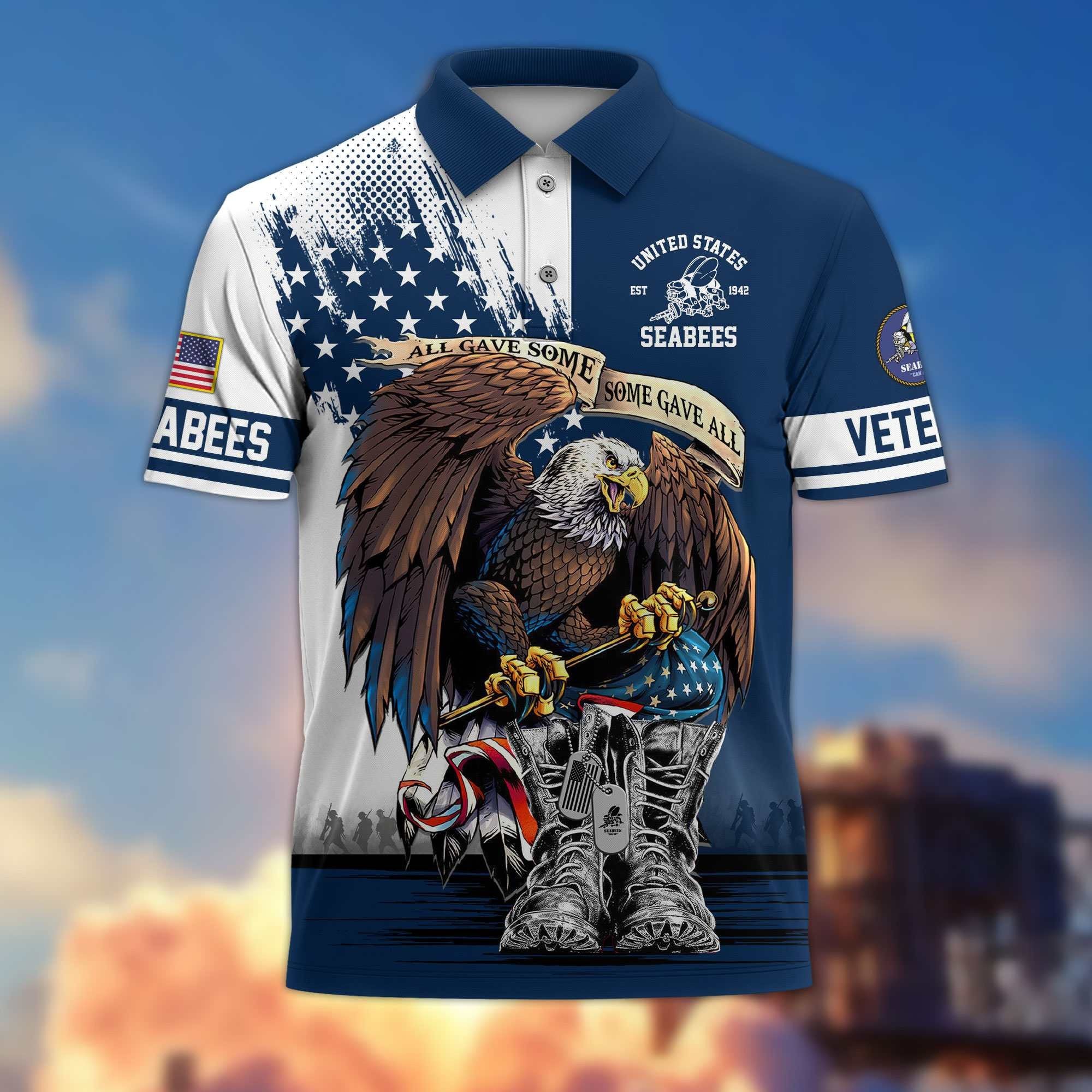 Premium US Veterans Polo Shirt BPHN030411, Gifts For US Veterans, Gifts On Memorial Day, Father's Day, Armed Forces Day, Independence Day, Veterans Day.