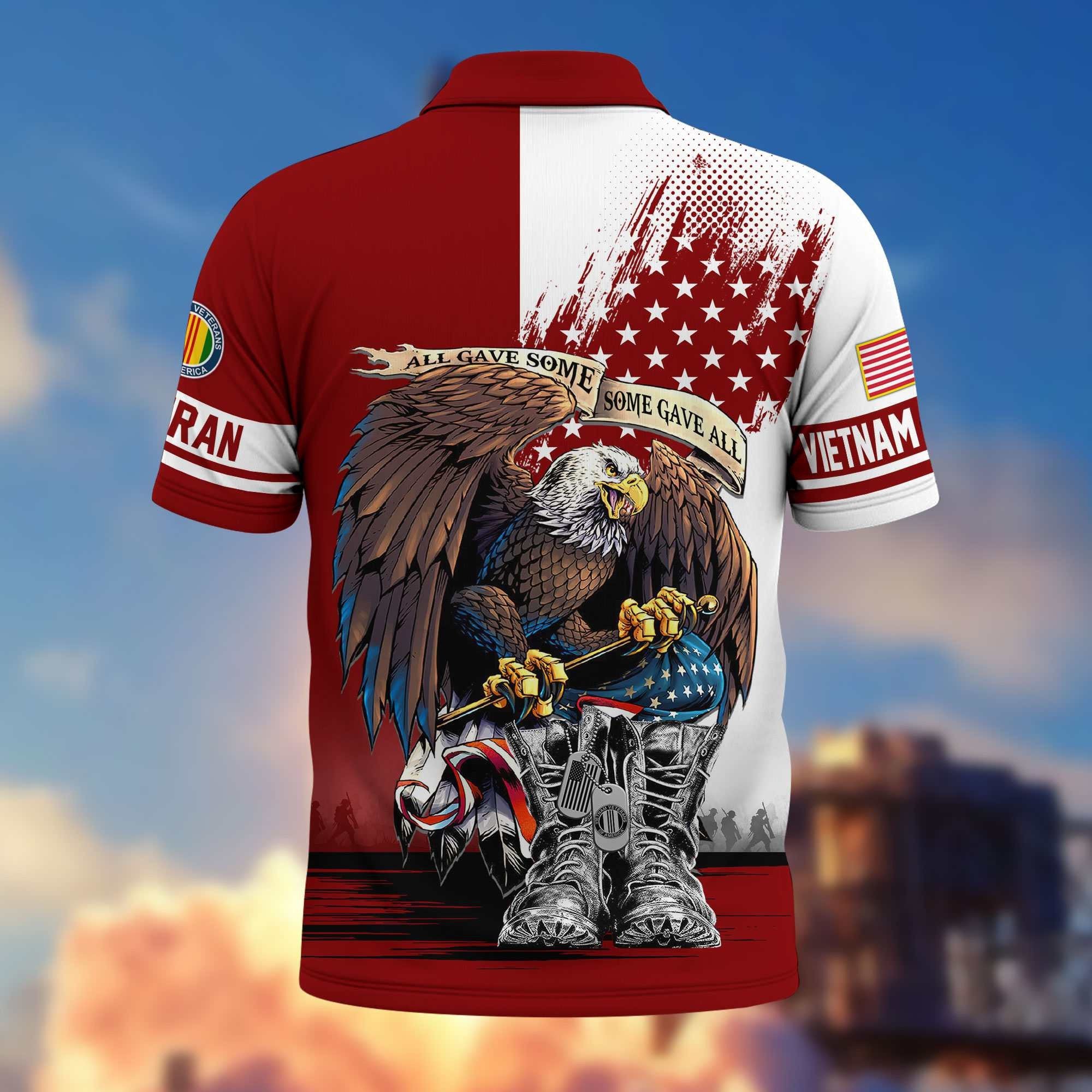 Premium US Veterans Polo Shirt BPHN030411, Gifts For US Veterans, Gifts On Memorial Day, Father's Day, Armed Forces Day, Independence Day, Veterans Day.
