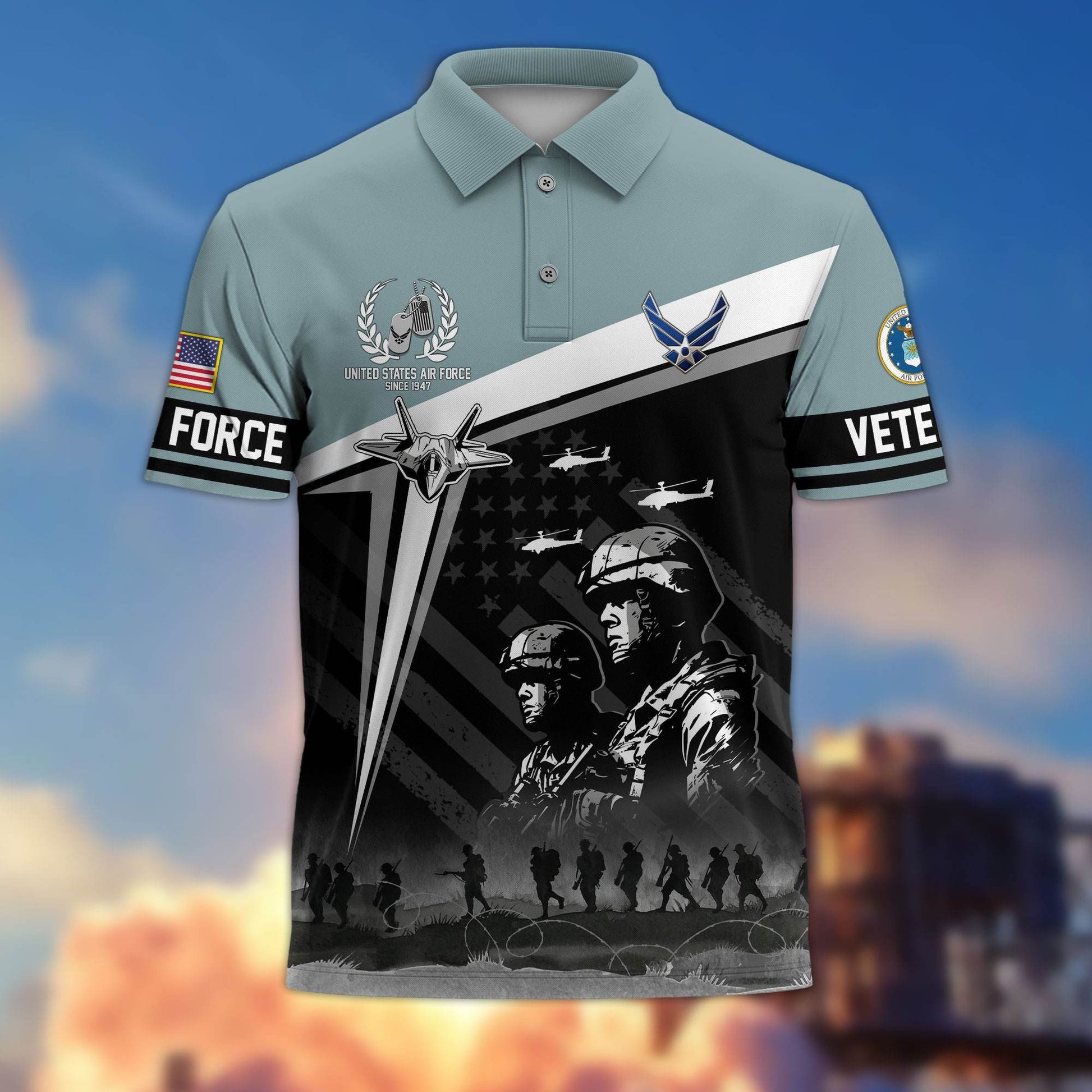 Premium US Veterans Polo Shirt BPHN280311, Gifts For US Veterans, Gifts On Memorial Day, Father's Day, Armed Forces Day, Independence Day, Veterans Day.