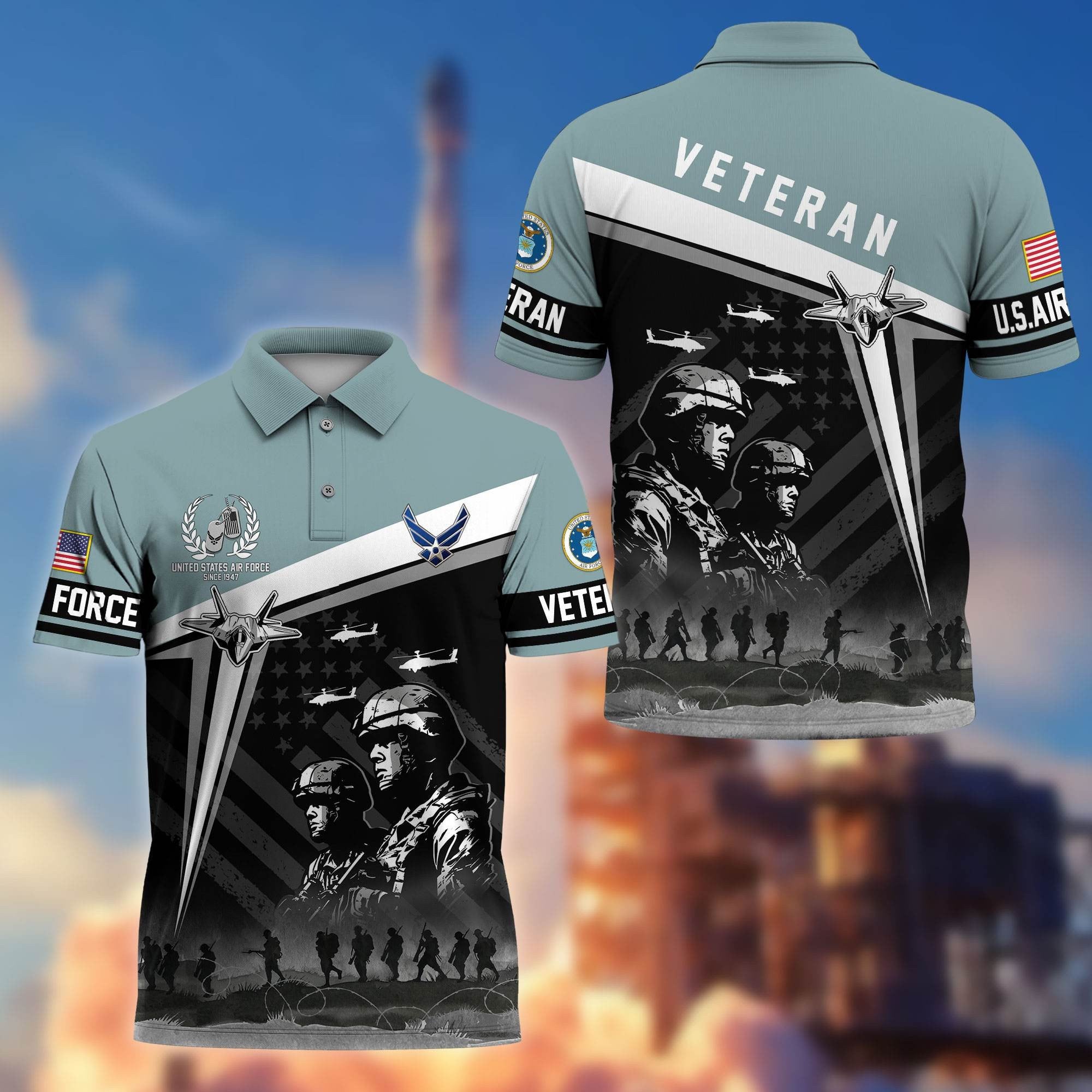 Premium US Veterans Polo Shirt BPHN280311, Gifts For US Veterans, Gifts On Memorial Day, Father's Day, Armed Forces Day, Independence Day, Veterans Day.
